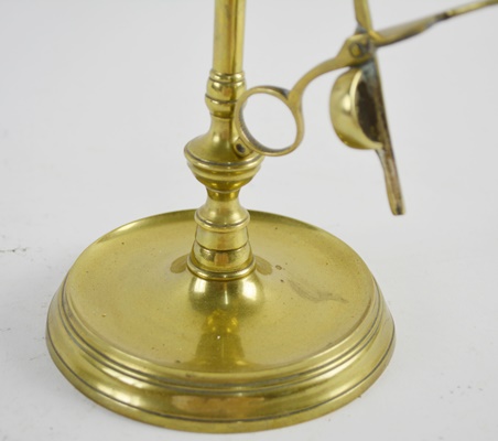 Antique Brass Candelabra with Candle Snuffer and Wick Trimmer