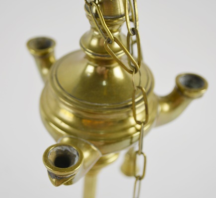 Antique Brass Candelabra with Candle Snuffer and Wick Trimmer