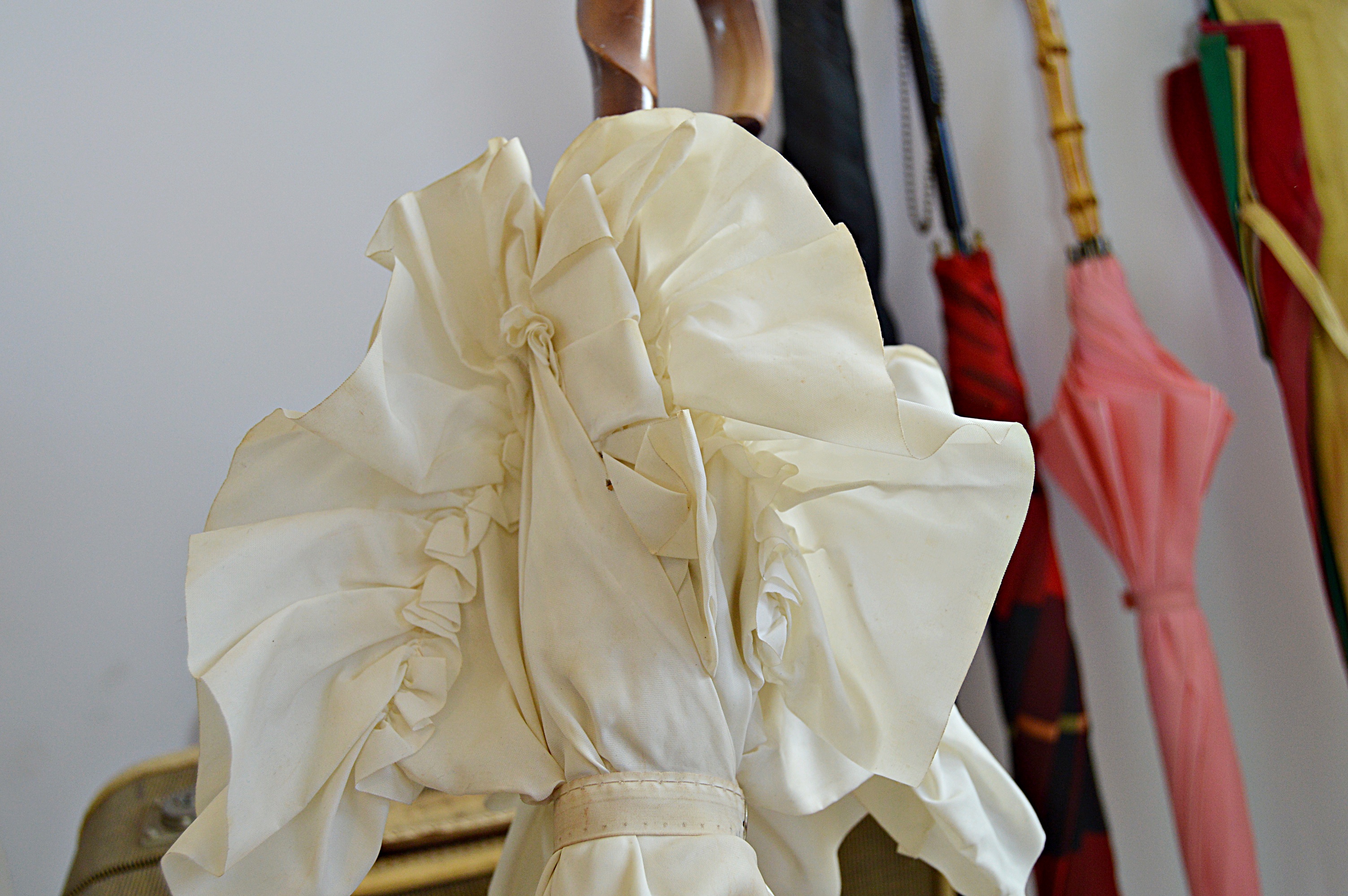 Vintage Umbrellas and Suitcase