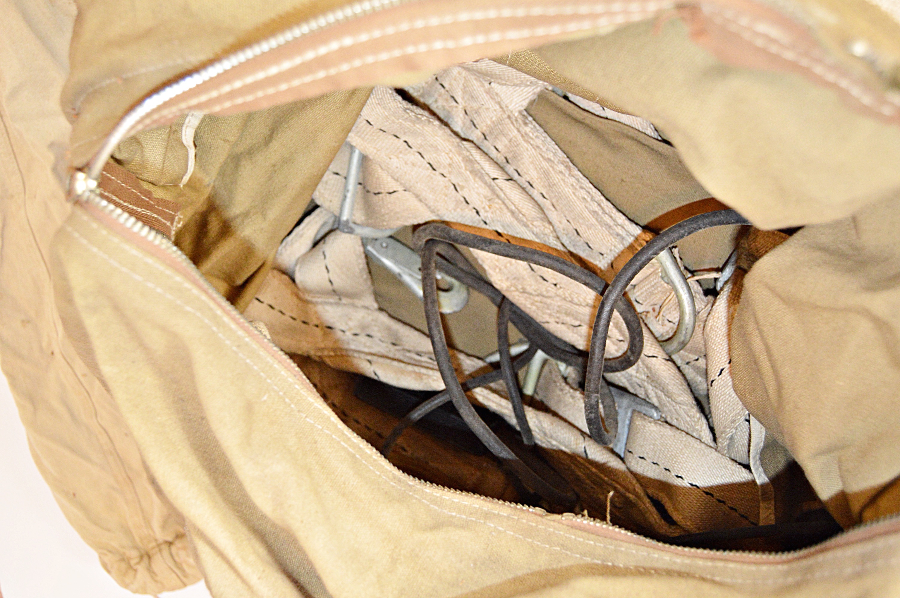 WWII Army Air Force Naval Aviator Sheepskin Winter Flight Jacket, Cap, Parachute