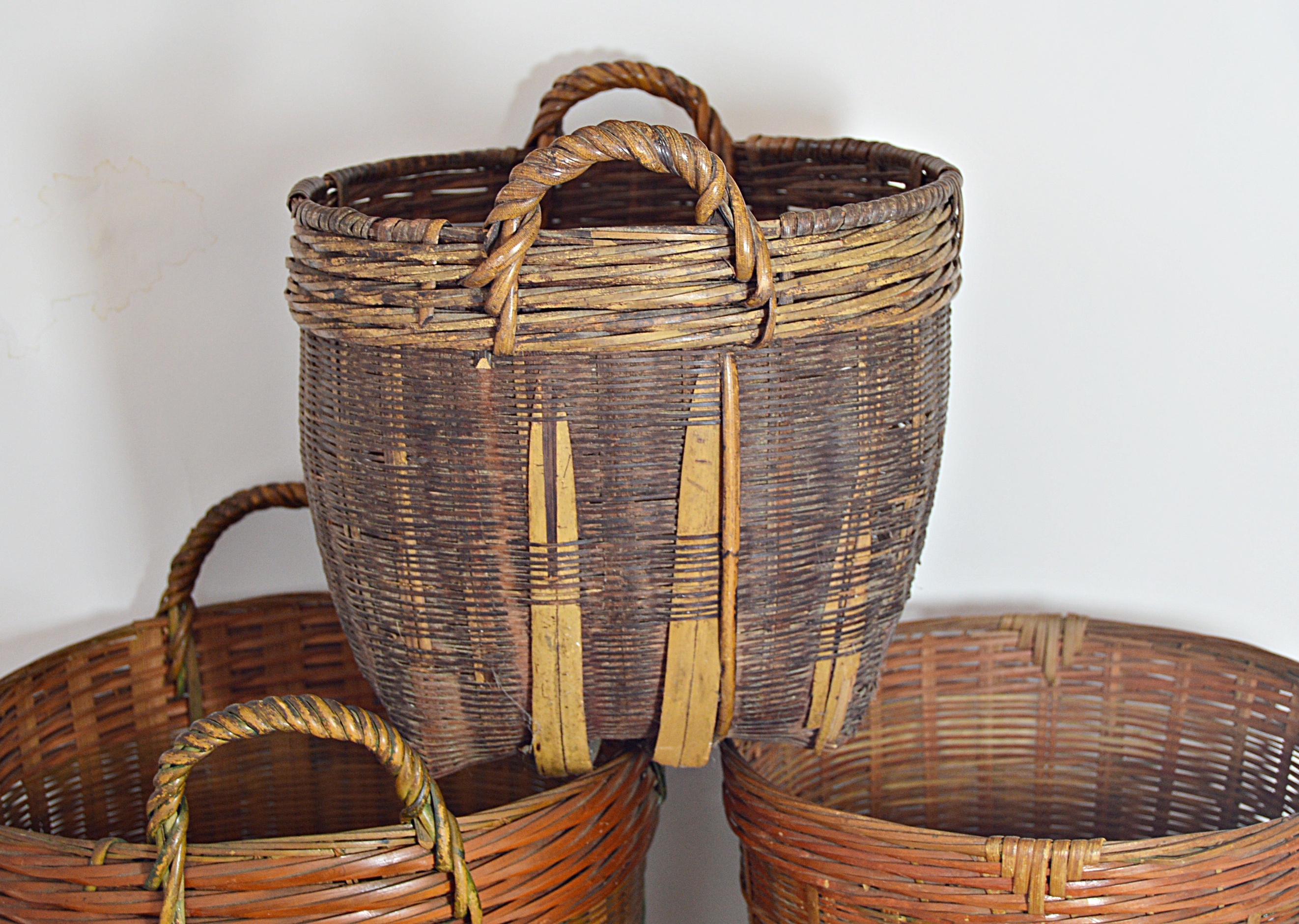 Three Vintage Wicker Baskets