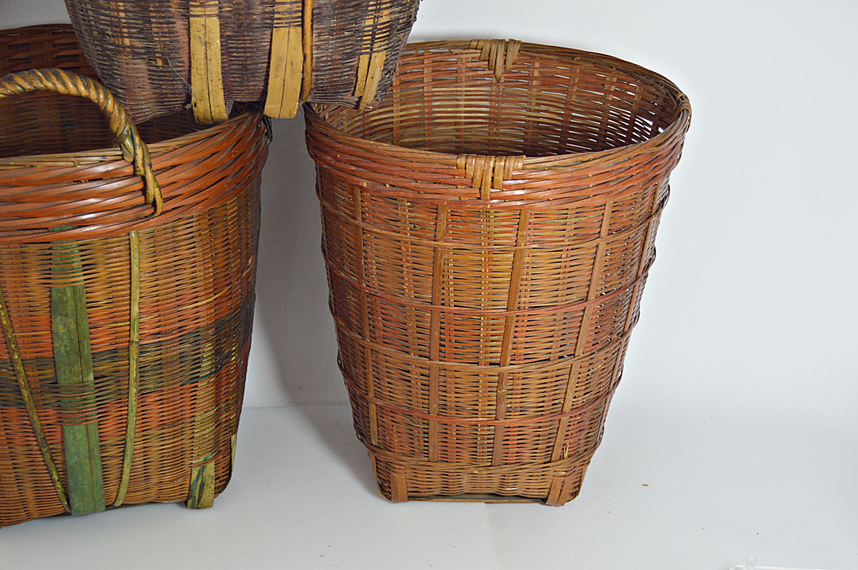 Three Vintage Wicker Baskets