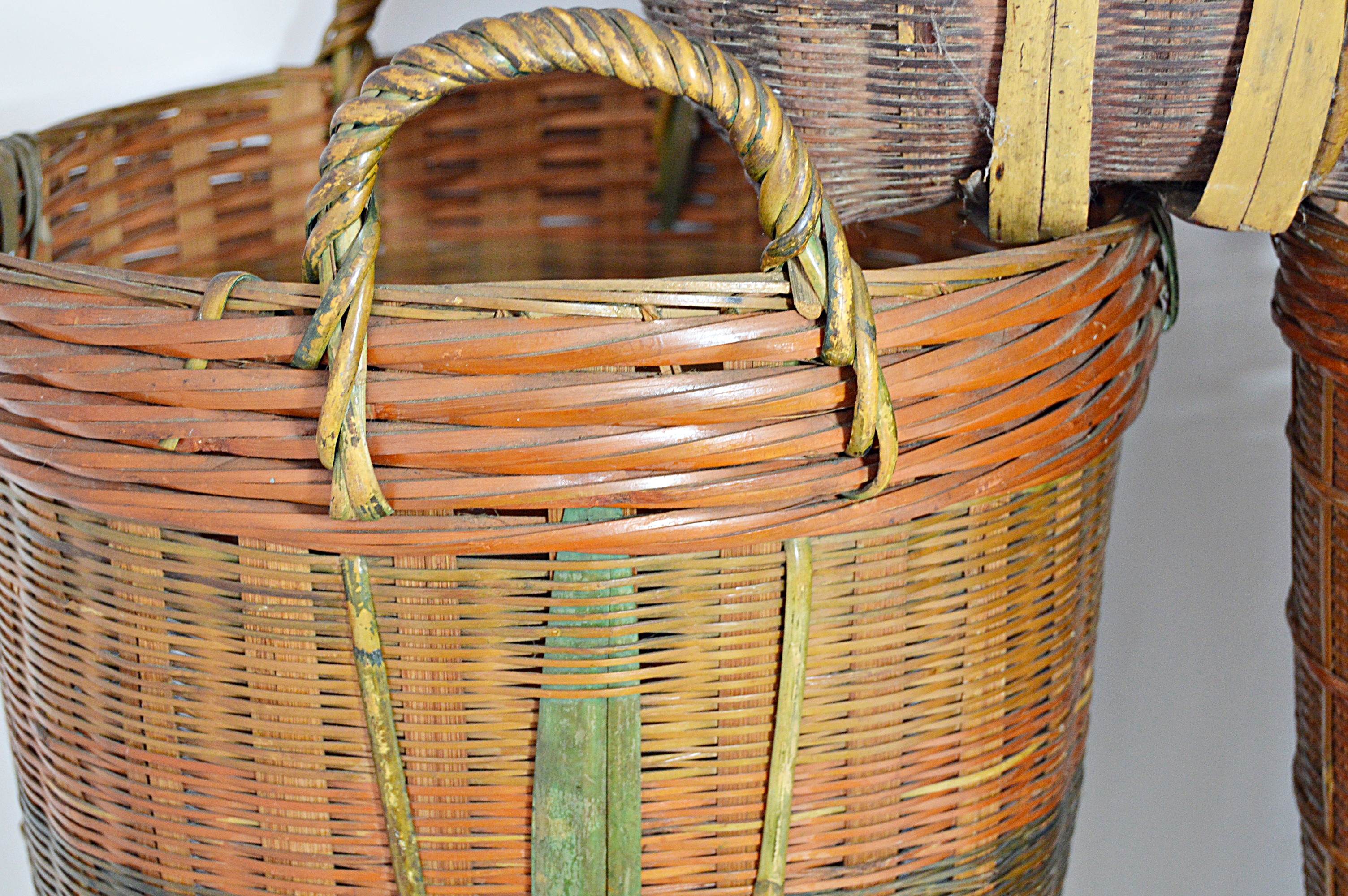 Three Vintage Wicker Baskets