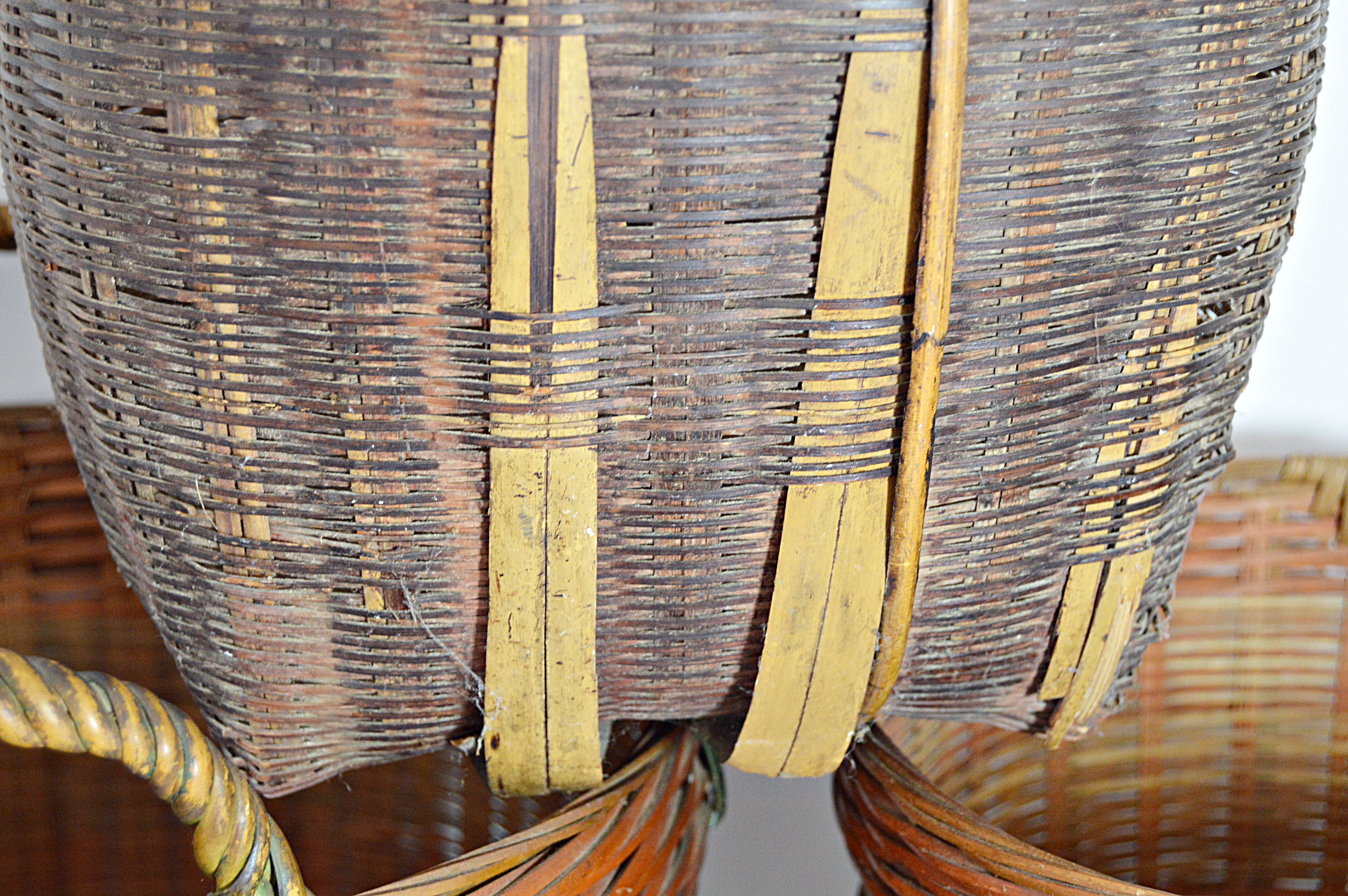 Three Vintage Wicker Baskets
