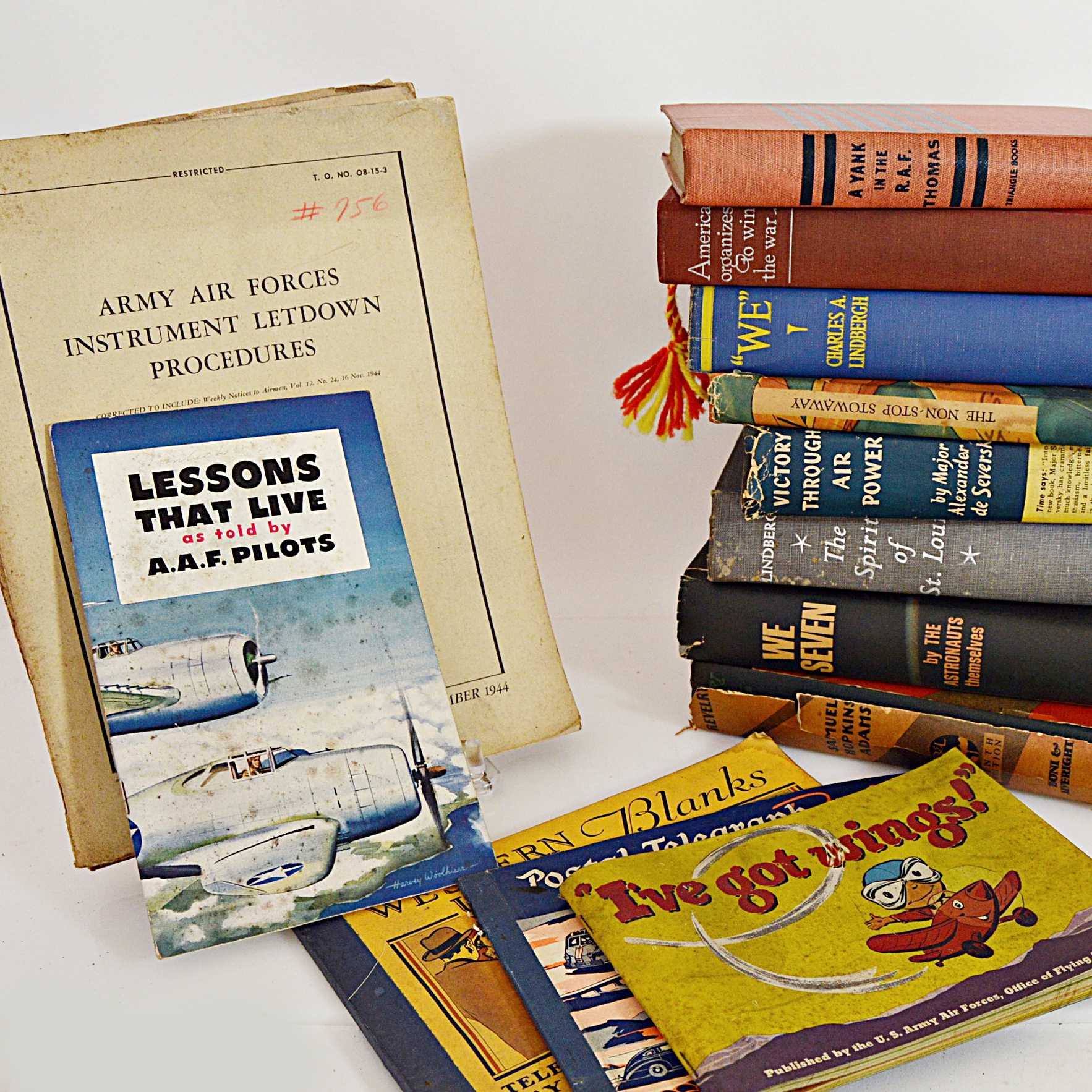 Vintage Books on Flying with Author-Signed, and WWII Aviation Books