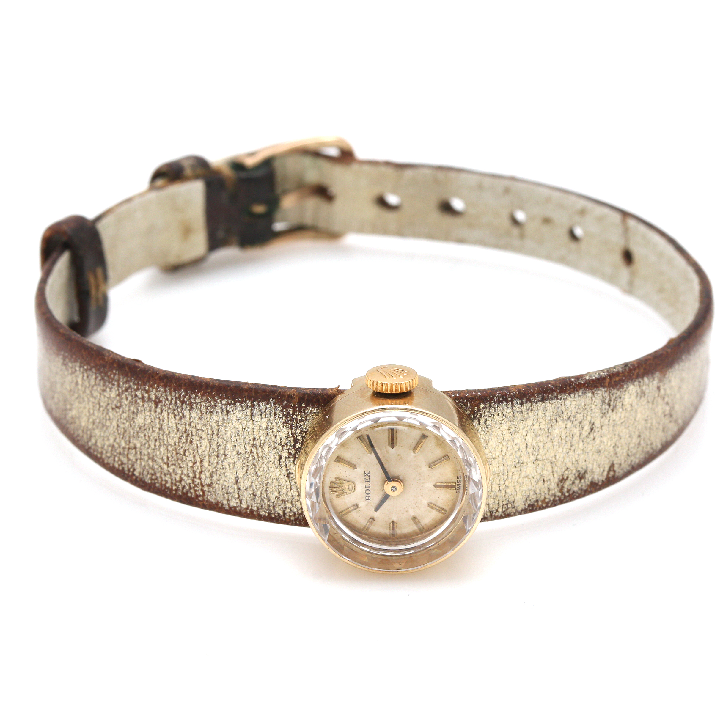 Vintage Rolex 14K Yellow Gold Watch With Interchangeable Bracelets