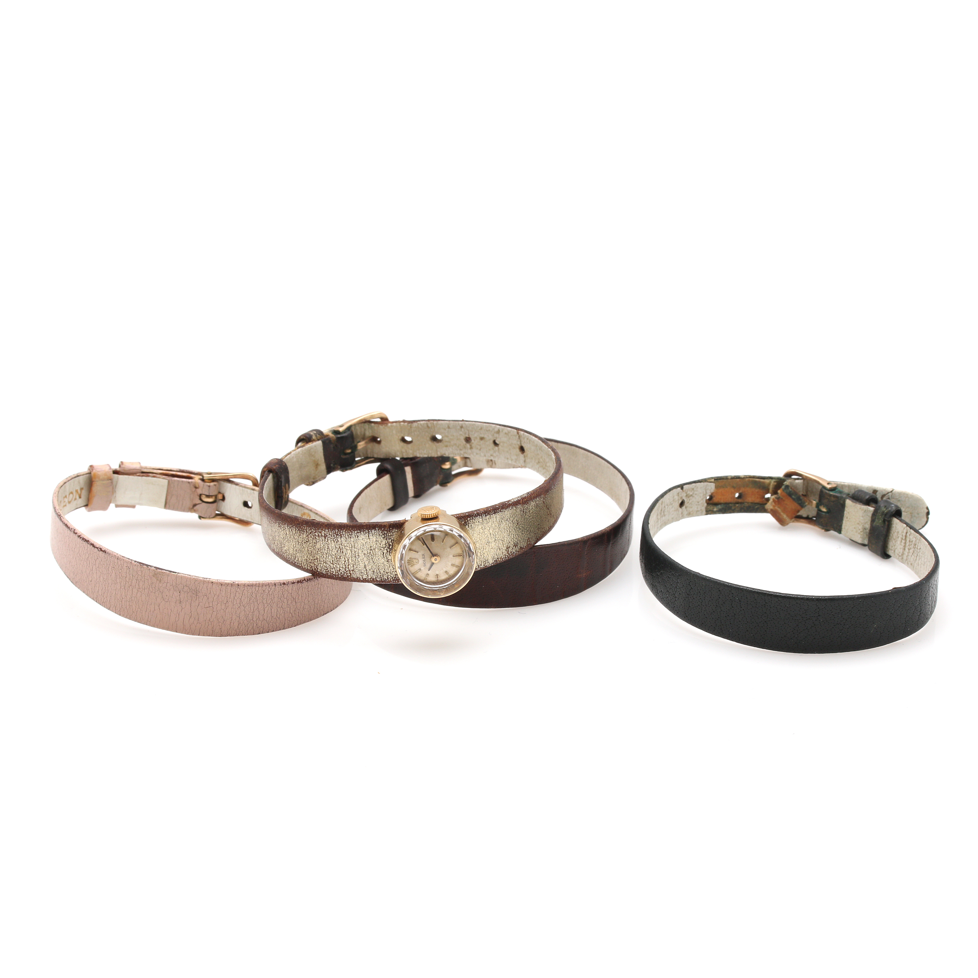 Vintage Rolex 14K Yellow Gold Watch With Interchangeable Bracelets