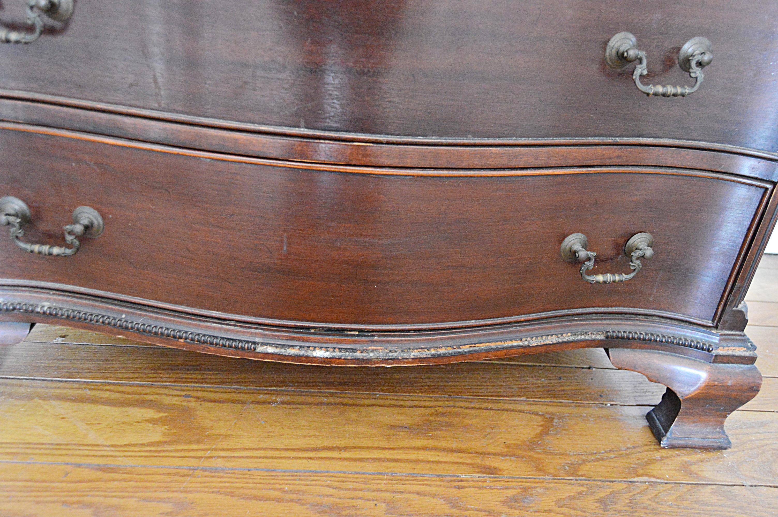 Vintage Queen Anne Style Mahogany Chest