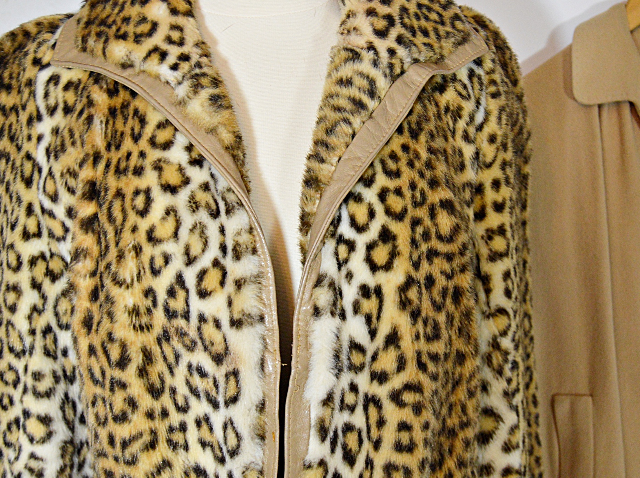 Vintage Lilli Ann Faux Leopard Fur Coat and Giddings Cashmere Coat