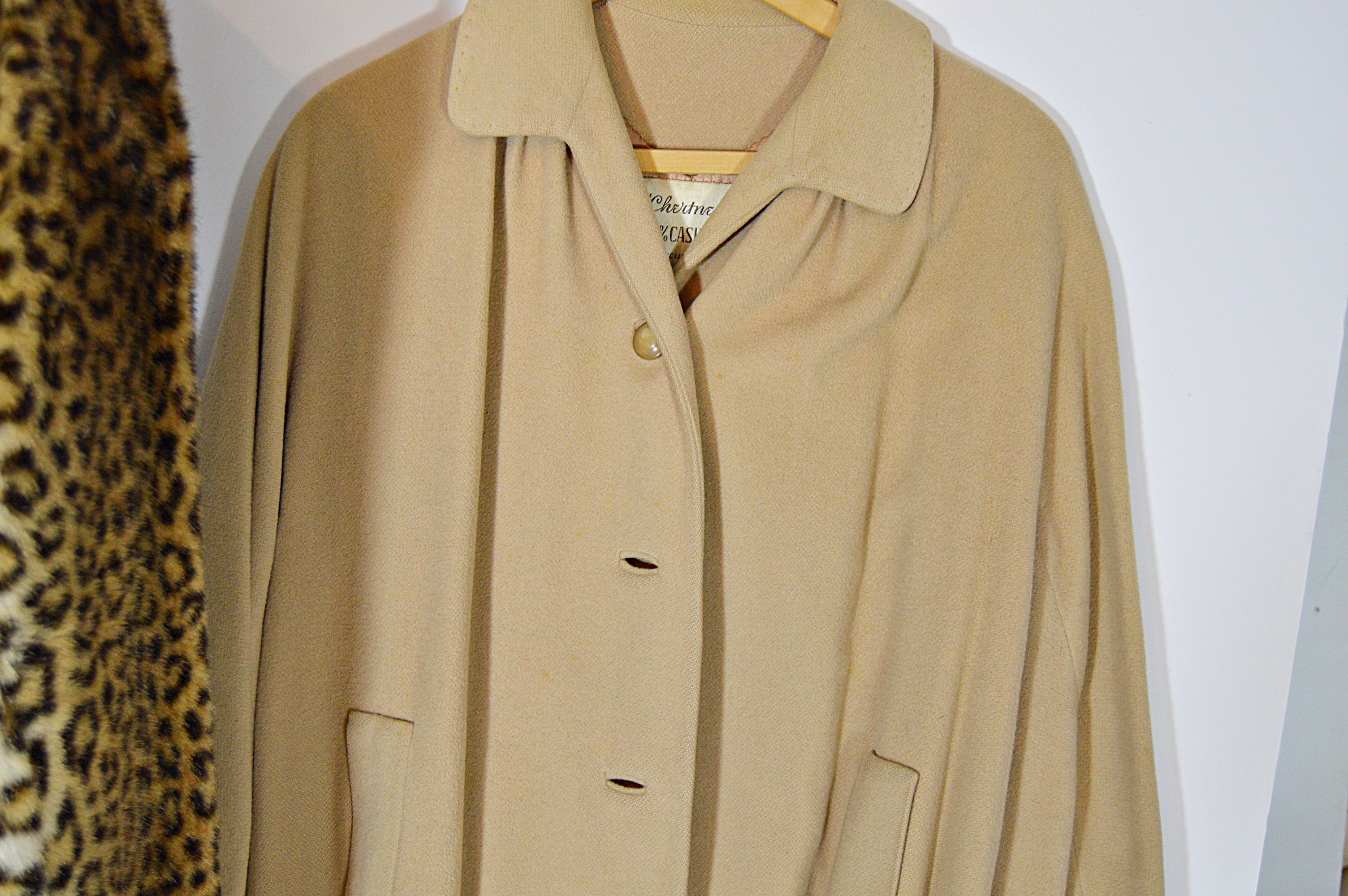 Vintage Lilli Ann Faux Leopard Fur Coat and Giddings Cashmere Coat