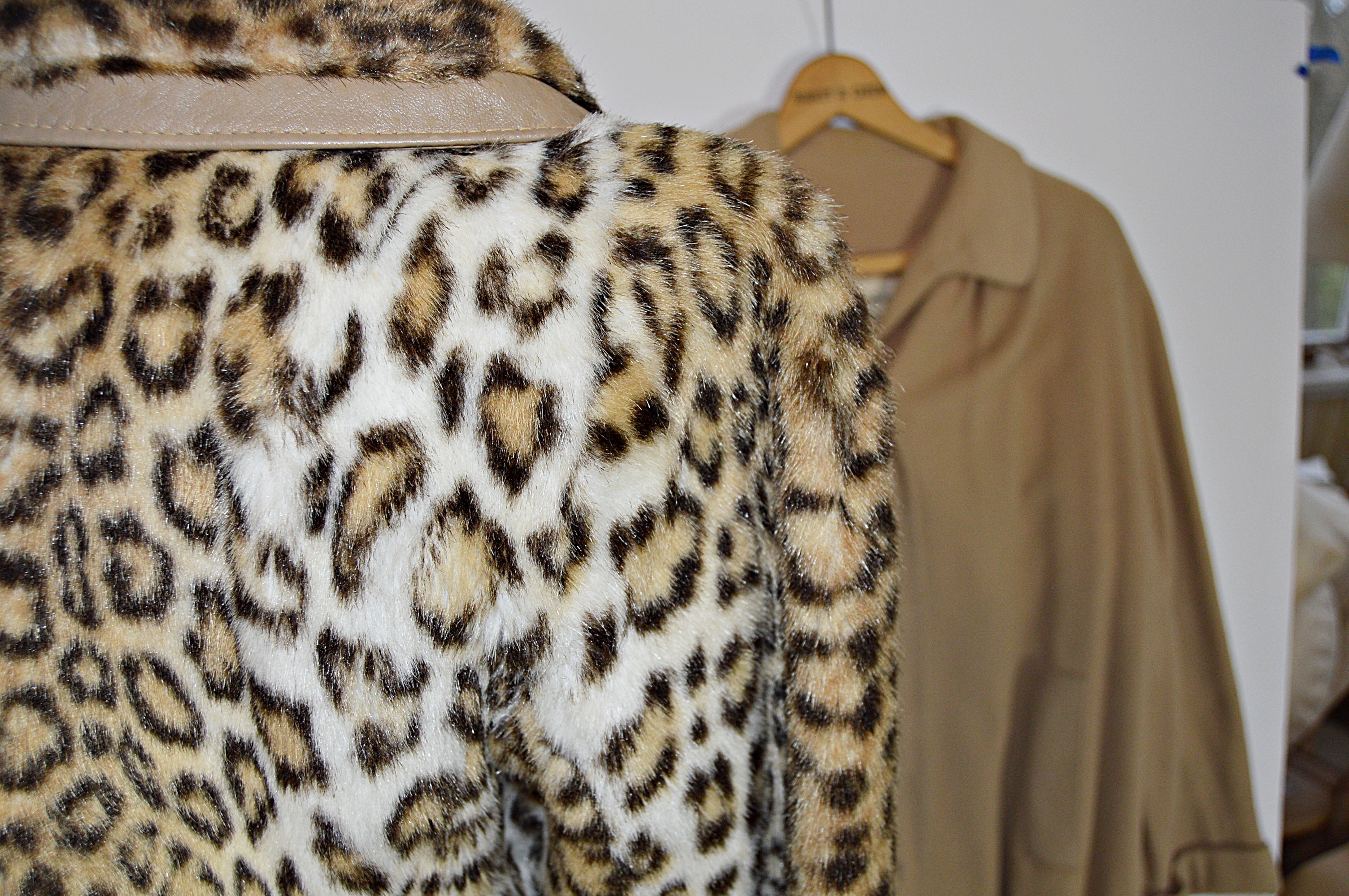 Vintage Lilli Ann Faux Leopard Fur Coat and Giddings Cashmere Coat