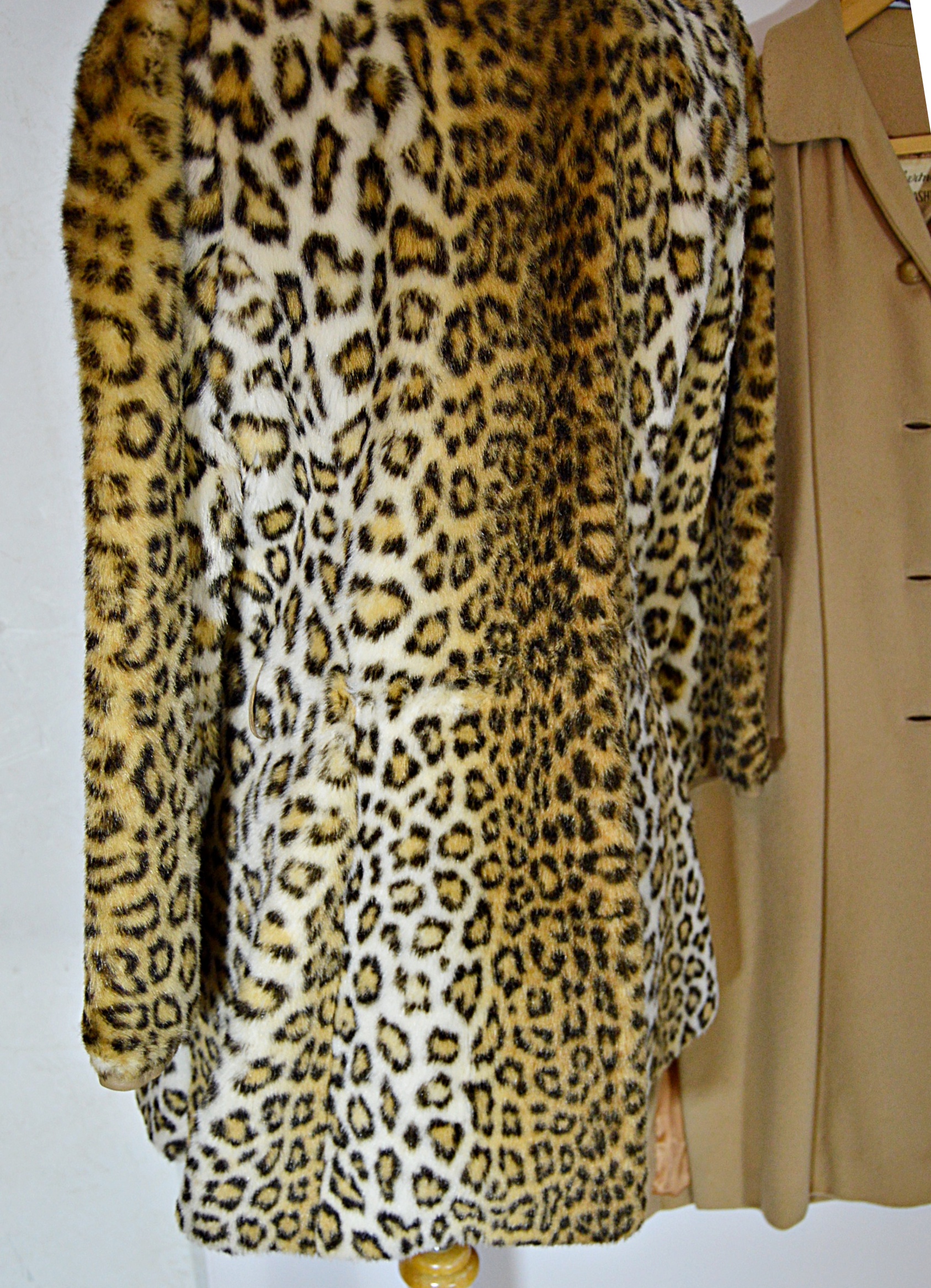 Vintage Lilli Ann Faux Leopard Fur Coat and Giddings Cashmere Coat
