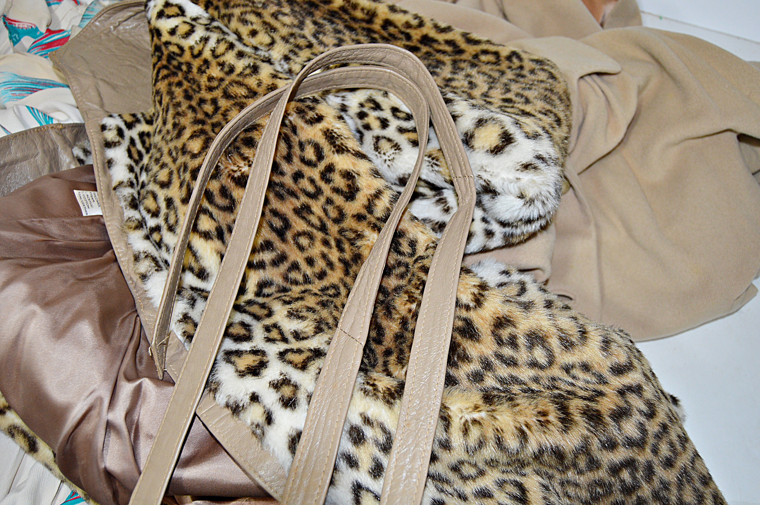 Vintage Lilli Ann Faux Leopard Fur Coat and Giddings Cashmere Coat