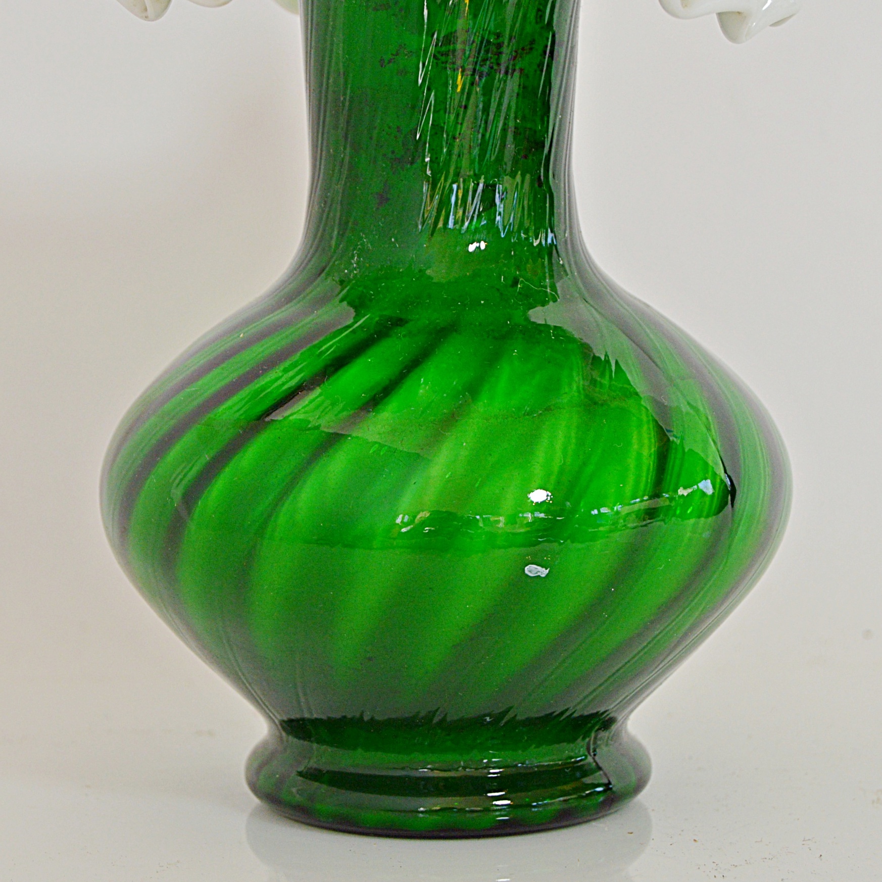 Vintage Fenton Green Glass Vase