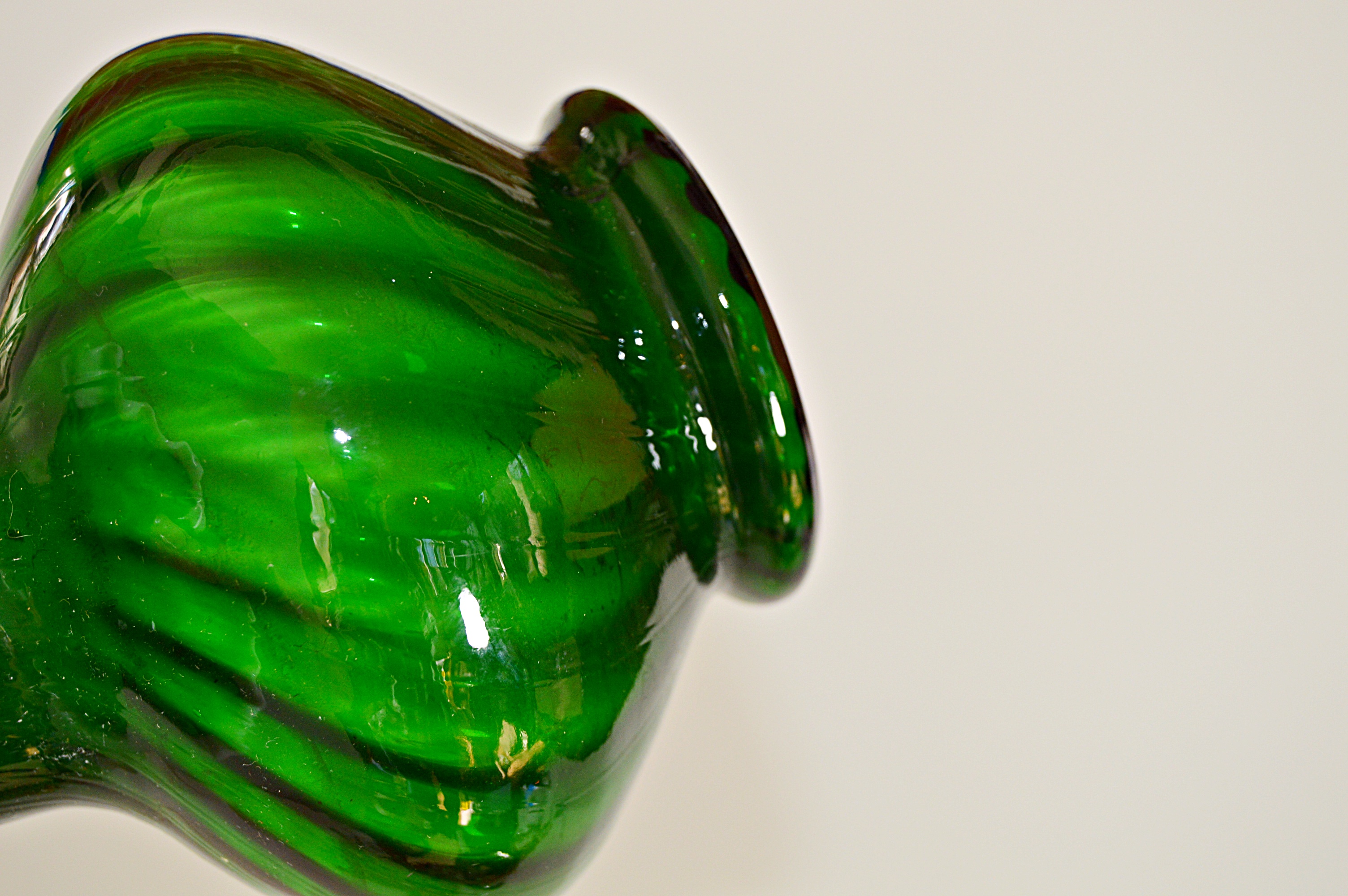 Vintage Fenton Green Glass Vase