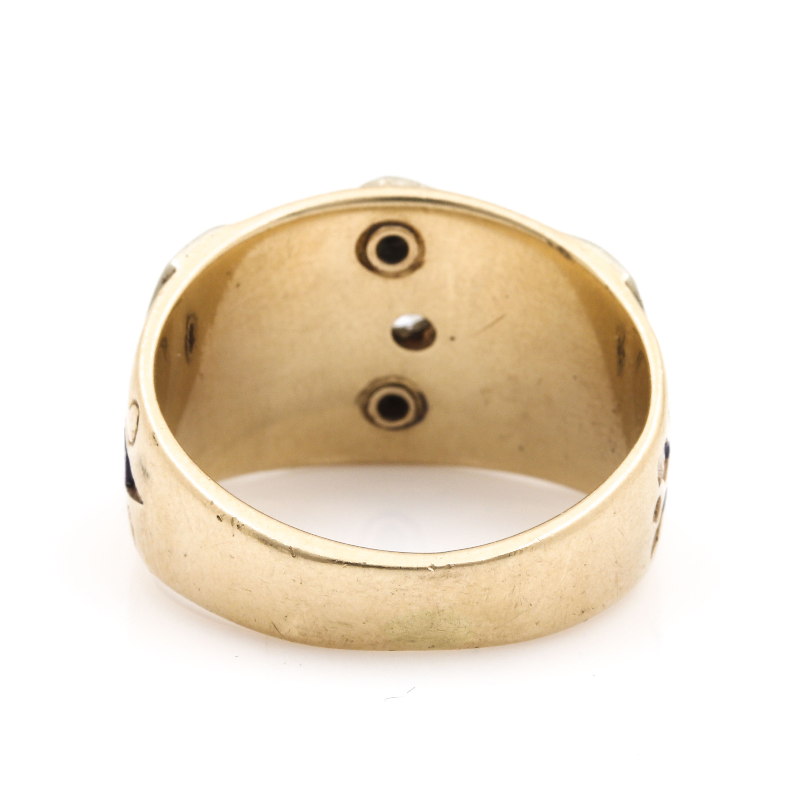 14K White Gold and Diamond Freemason's Ring