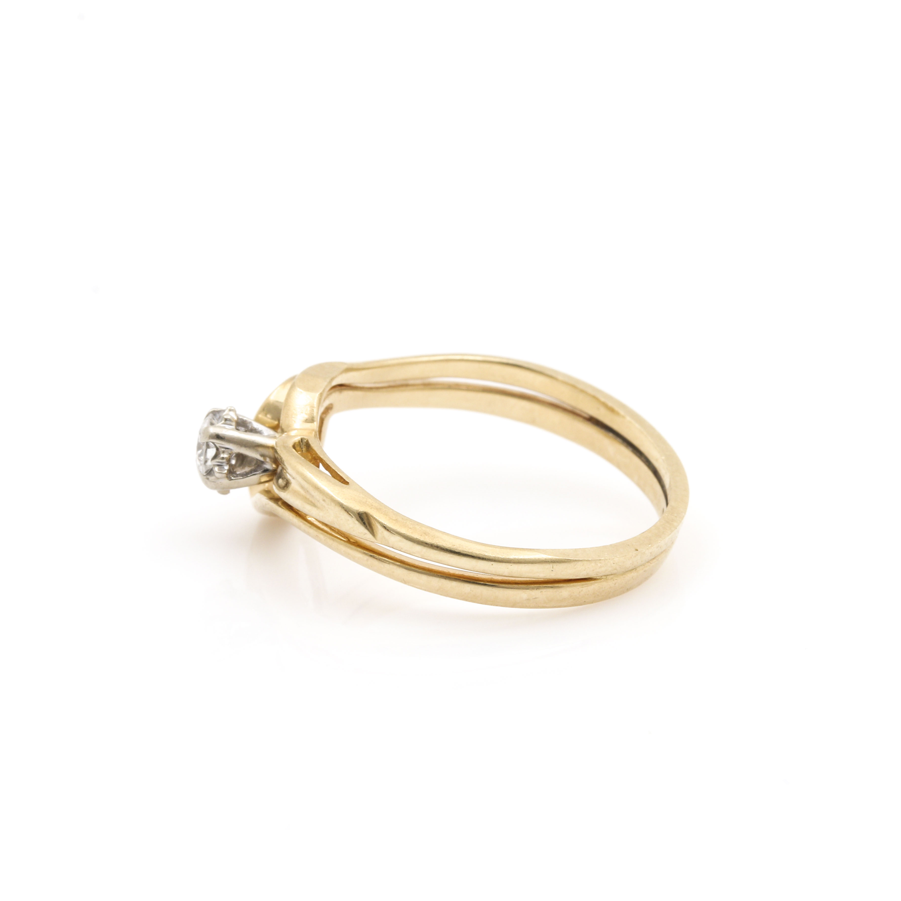 VORR 14K Yellow Gold Diamond Wedding Ring Set