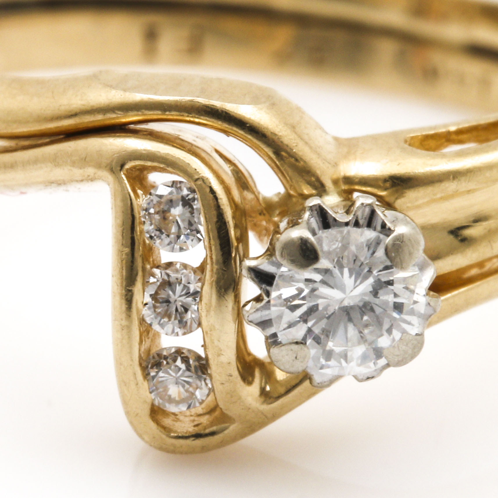 VORR 14K Yellow Gold Diamond Wedding Ring Set