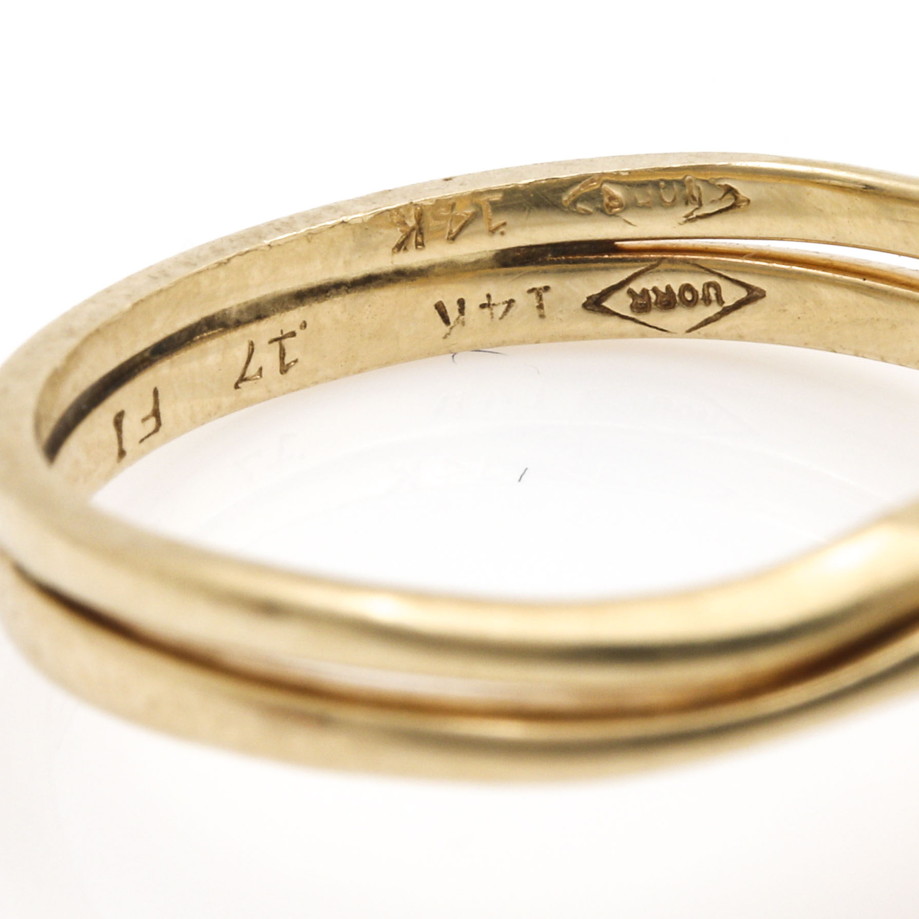 VORR 14K Yellow Gold Diamond Wedding Ring Set