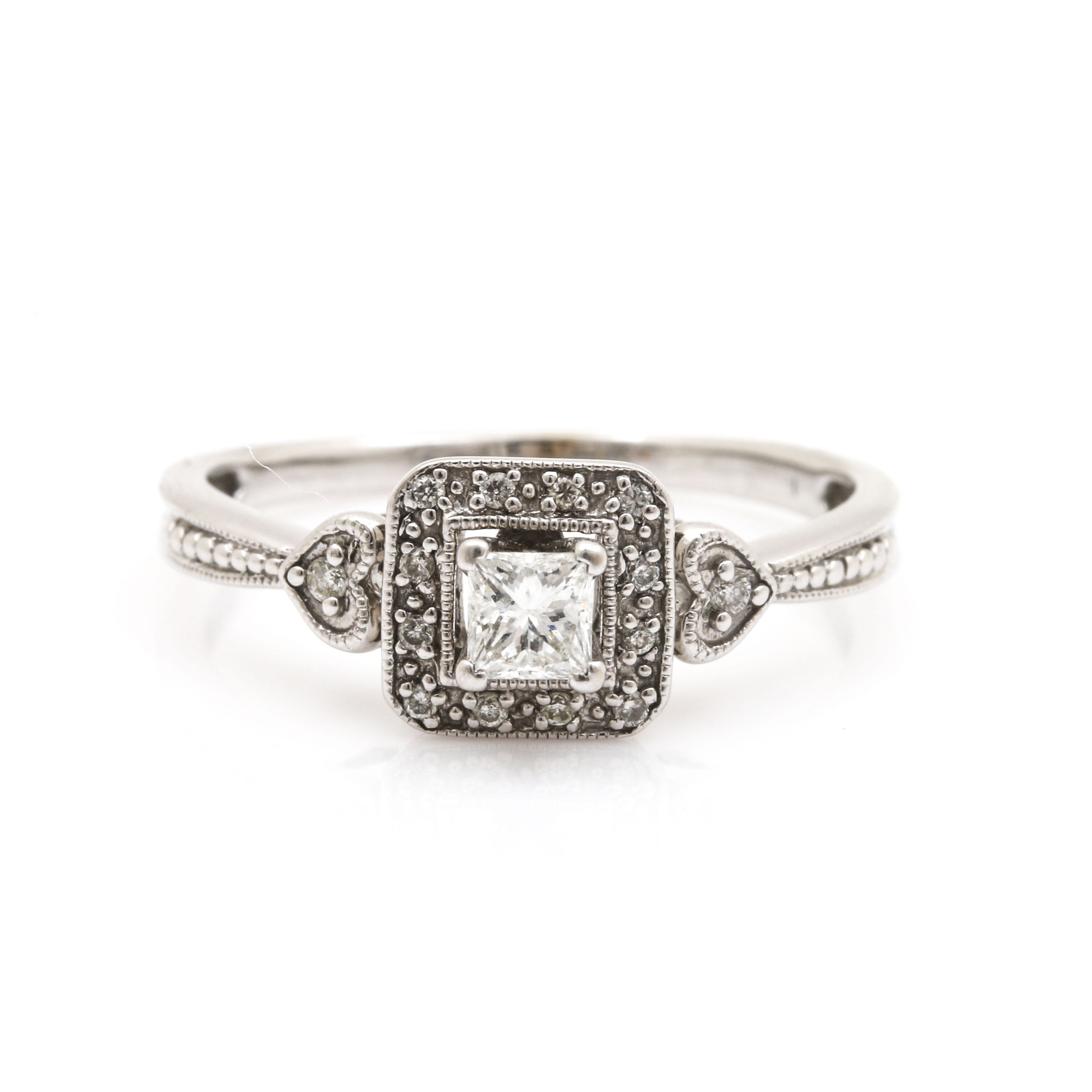 14K White Gold Diamond Ring