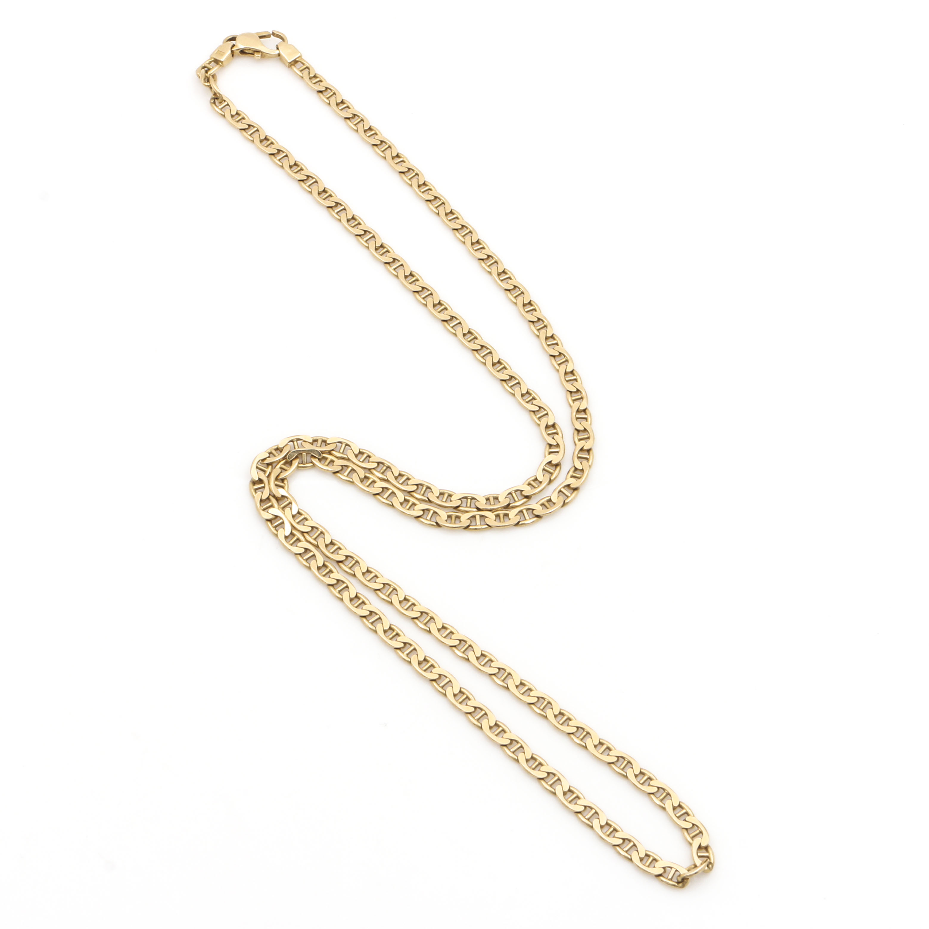 14K Yellow Gold Anchor Link Necklace