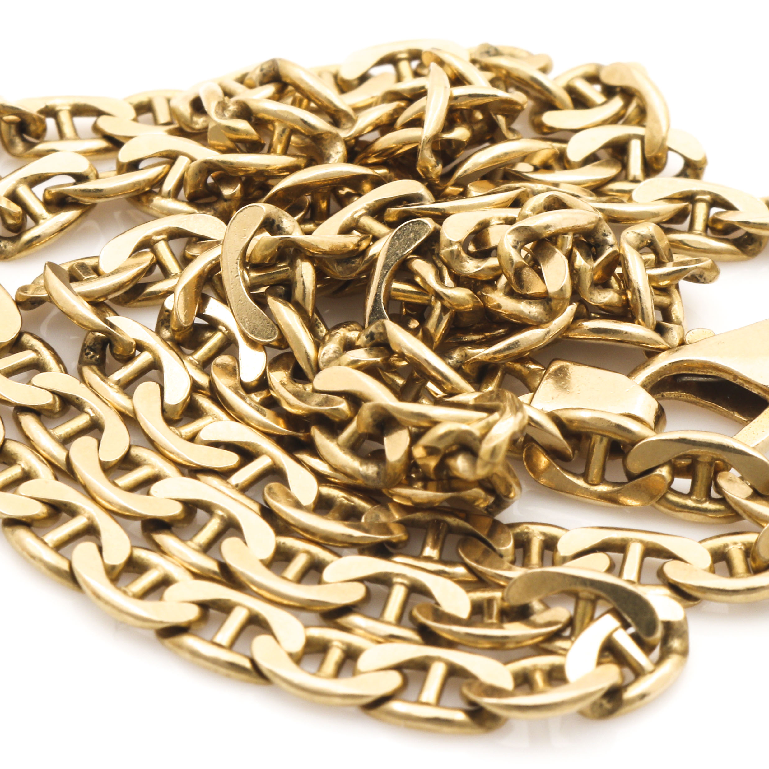 14K Yellow Gold Anchor Link Necklace