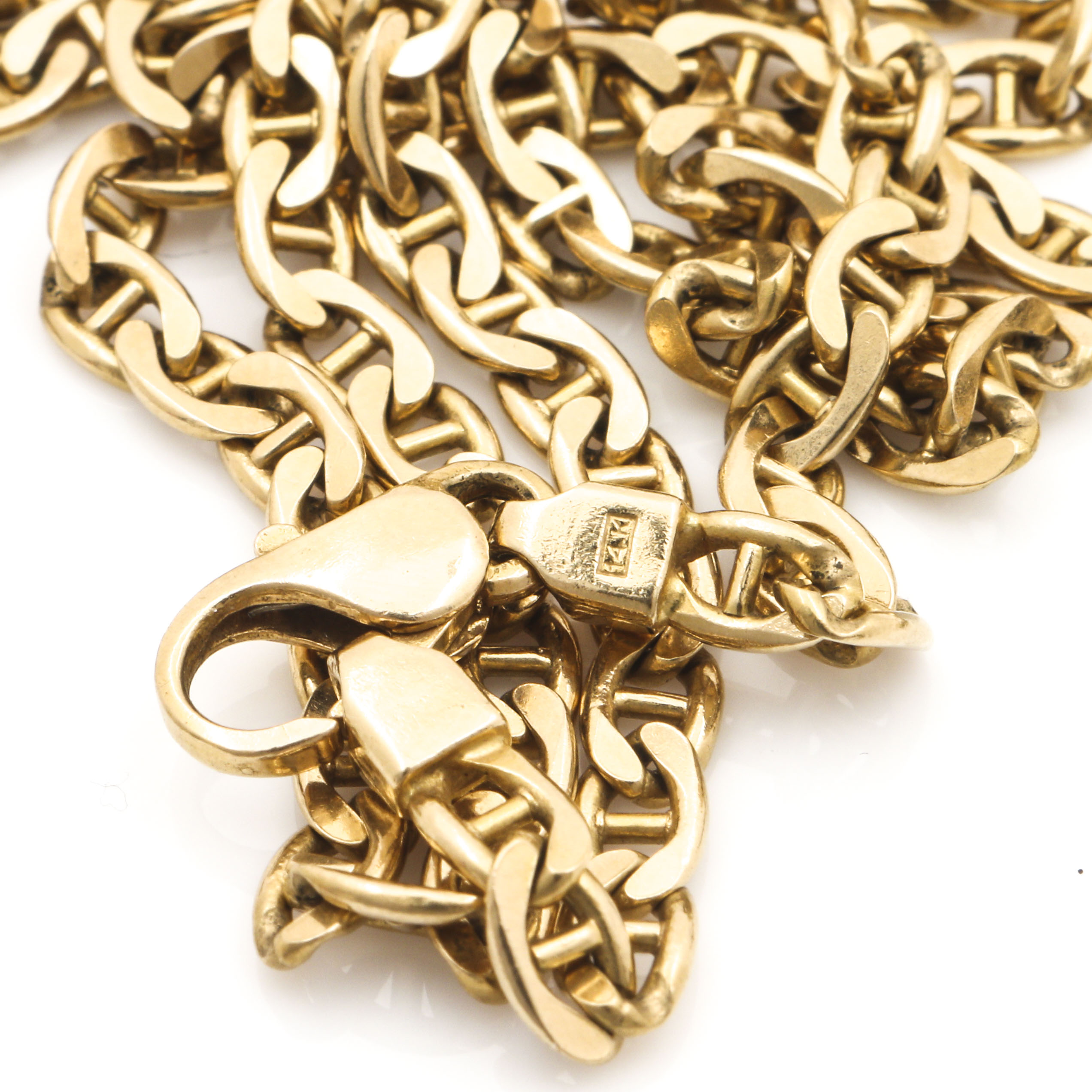 14K Yellow Gold Anchor Link Necklace