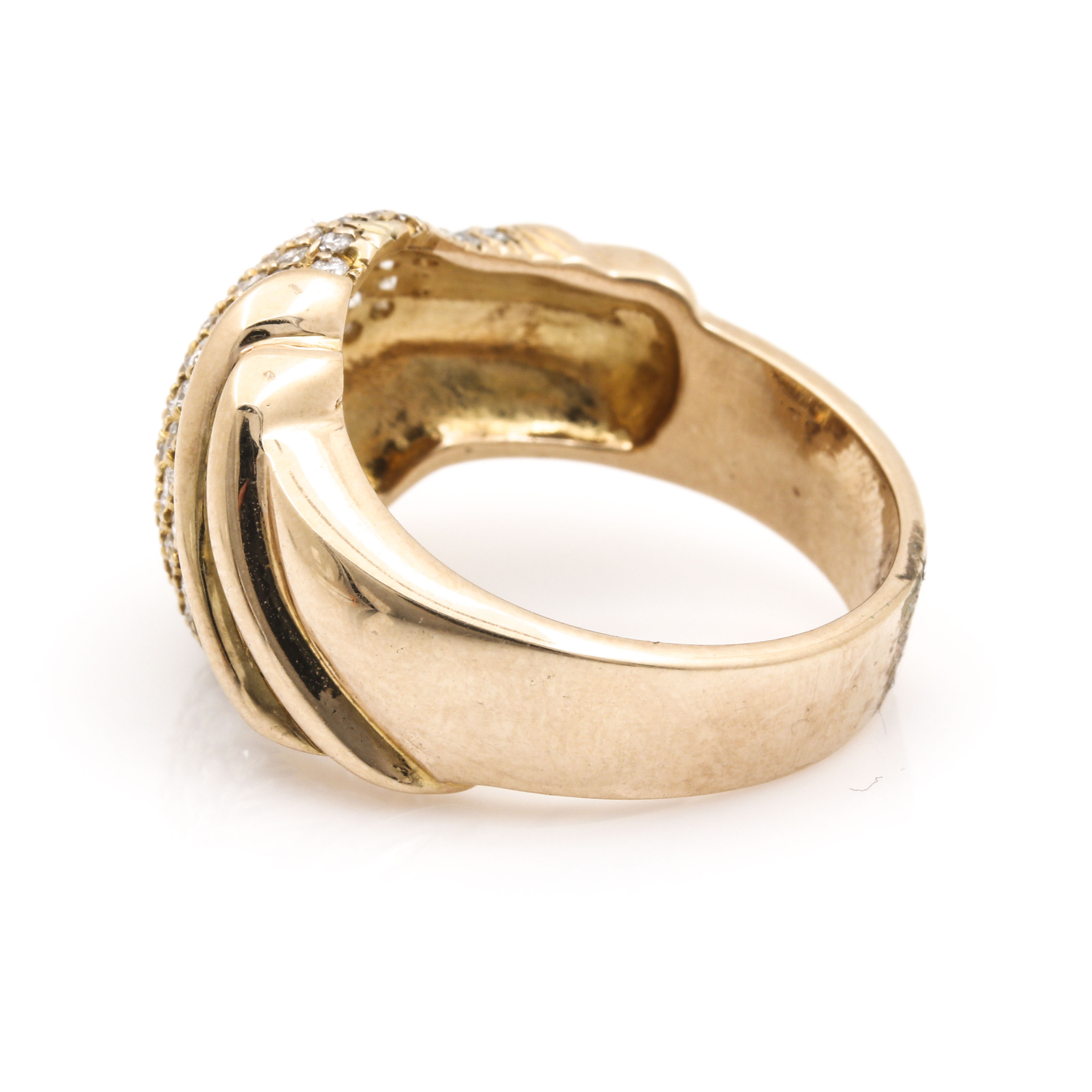 14K Yellow Gold Pavé Set 1.30 CTW Diamond Ring