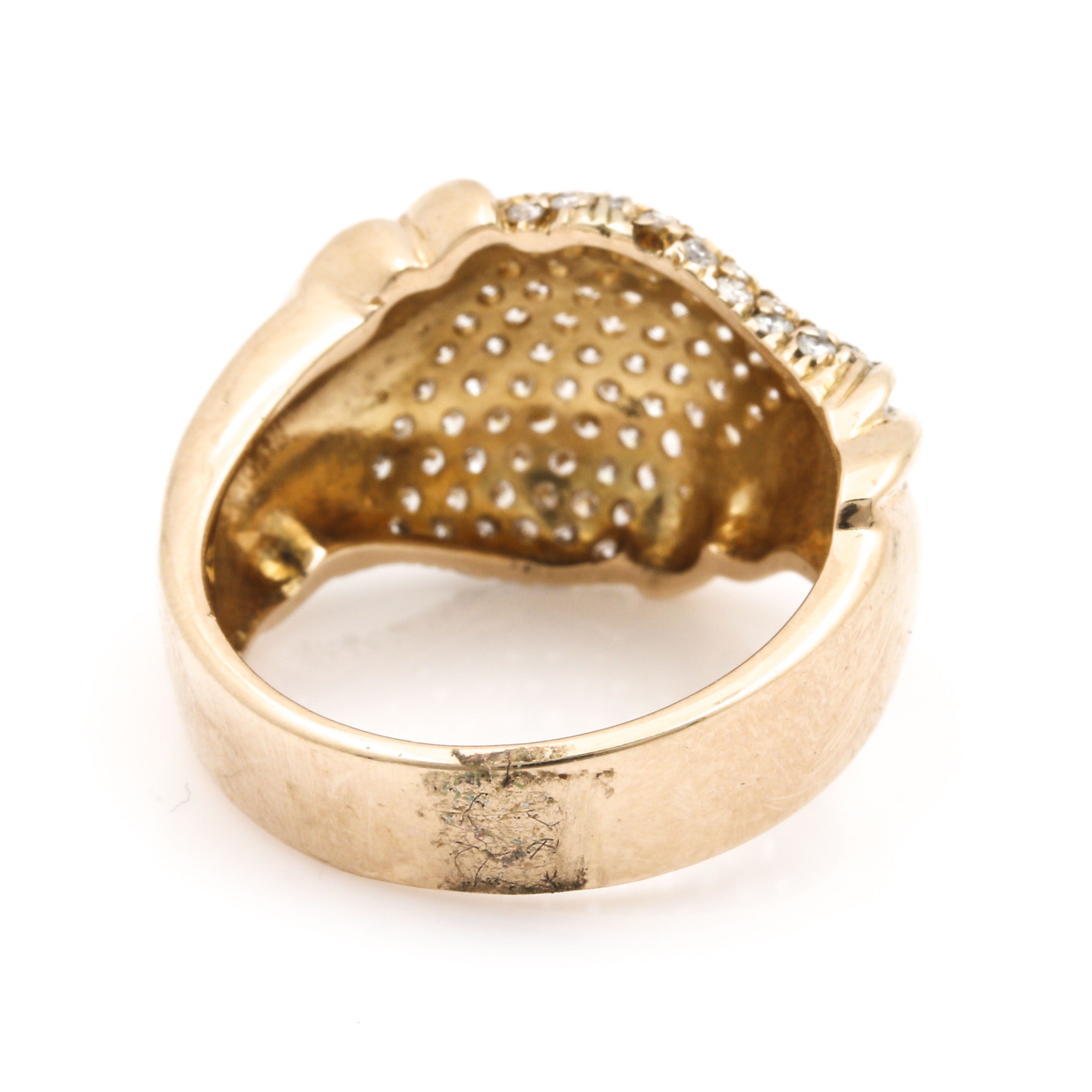 14K Yellow Gold Pavé Set 1.30 CTW Diamond Ring