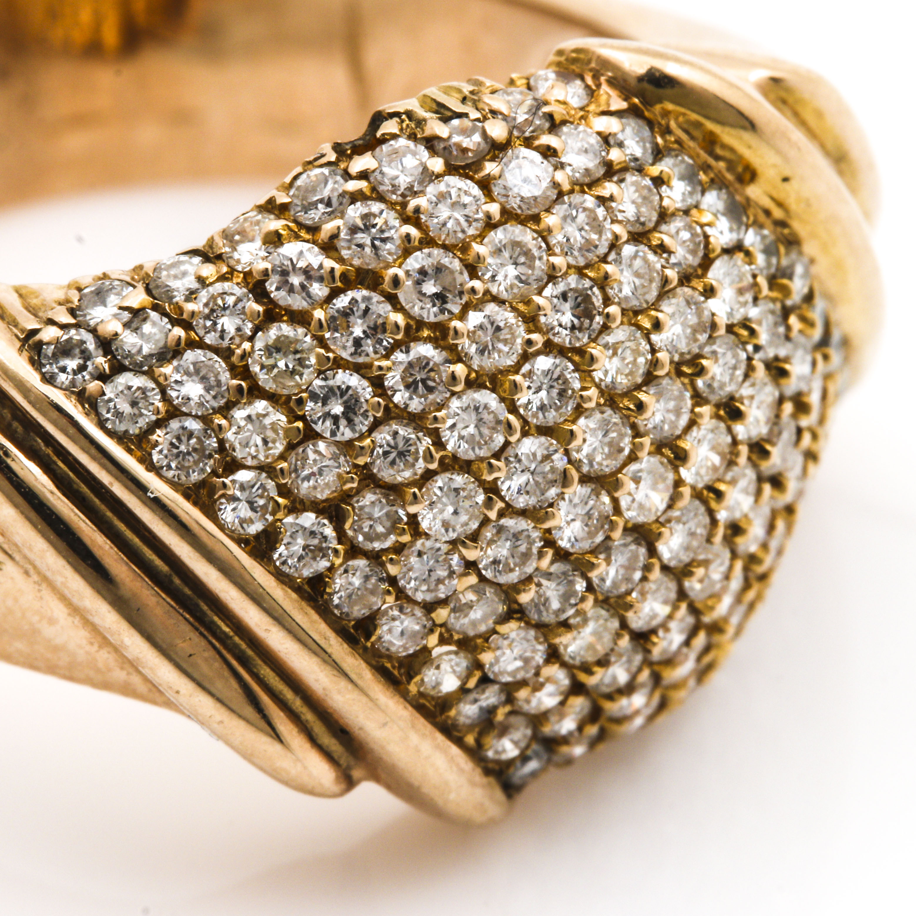 14K Yellow Gold Pavé Set 1.30 CTW Diamond Ring