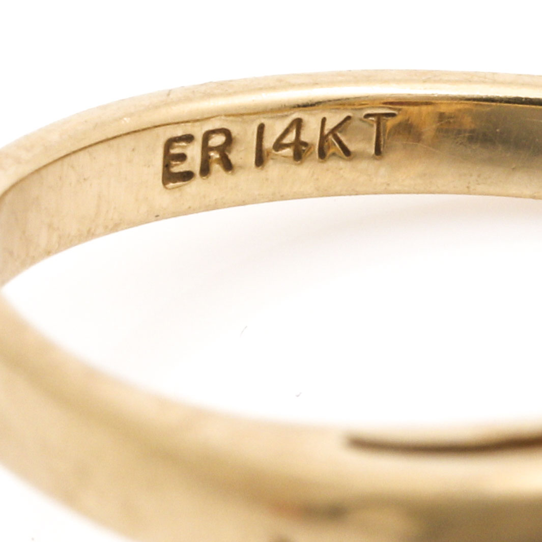 14K Yellow Gold Ruby and Diamond Bypass Ring