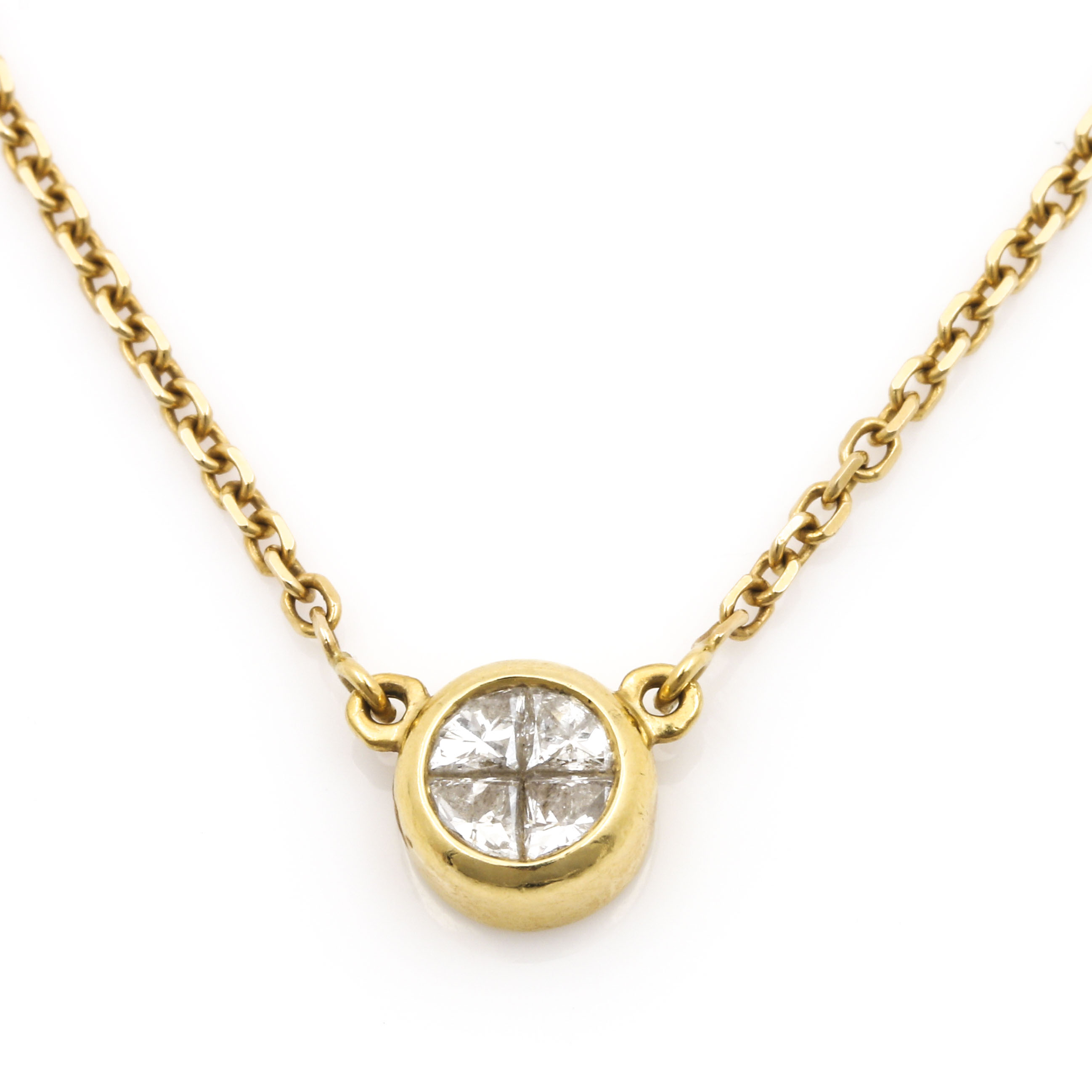 14K and 18K Yellow Gold Diamond Necklace
