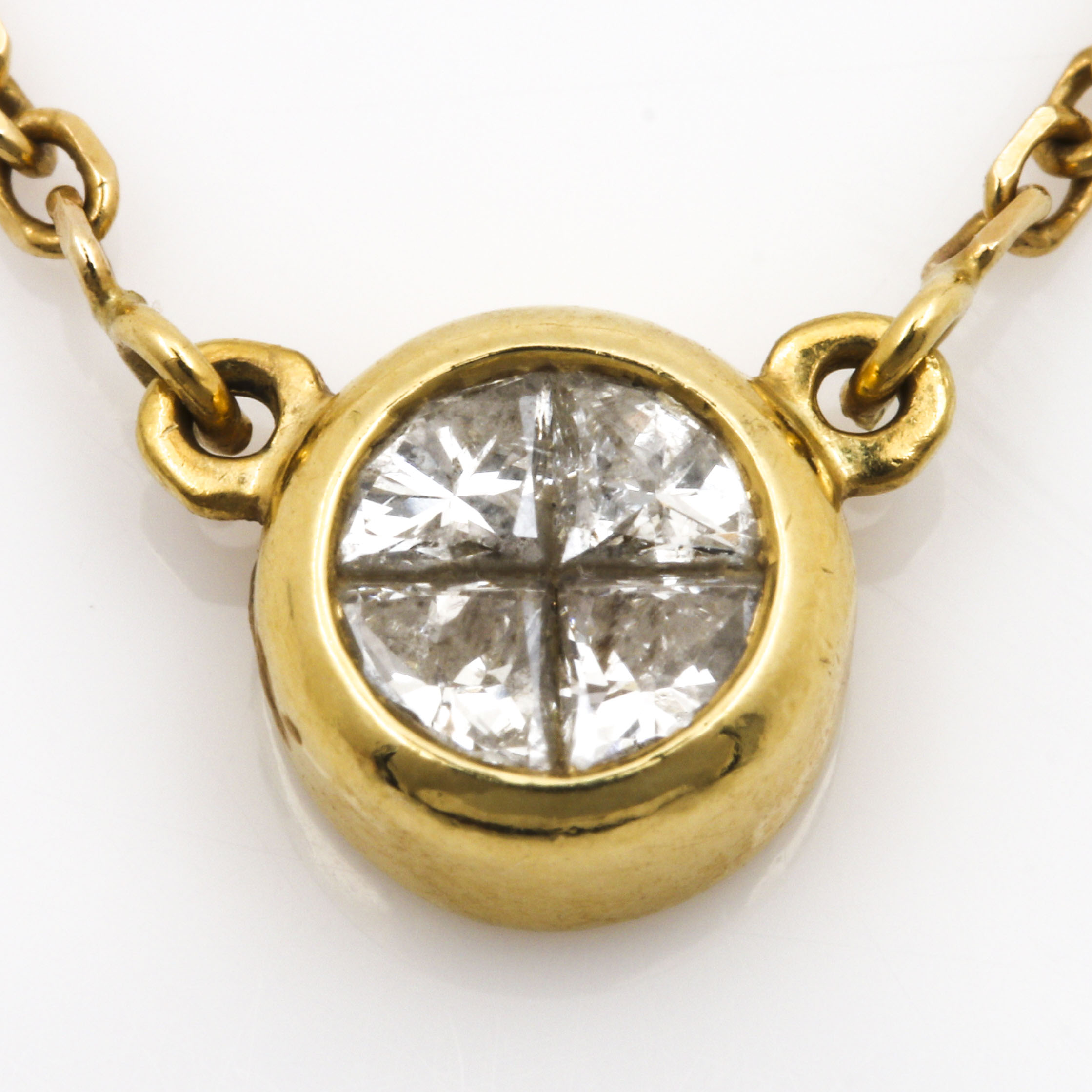 14K and 18K Yellow Gold Diamond Necklace