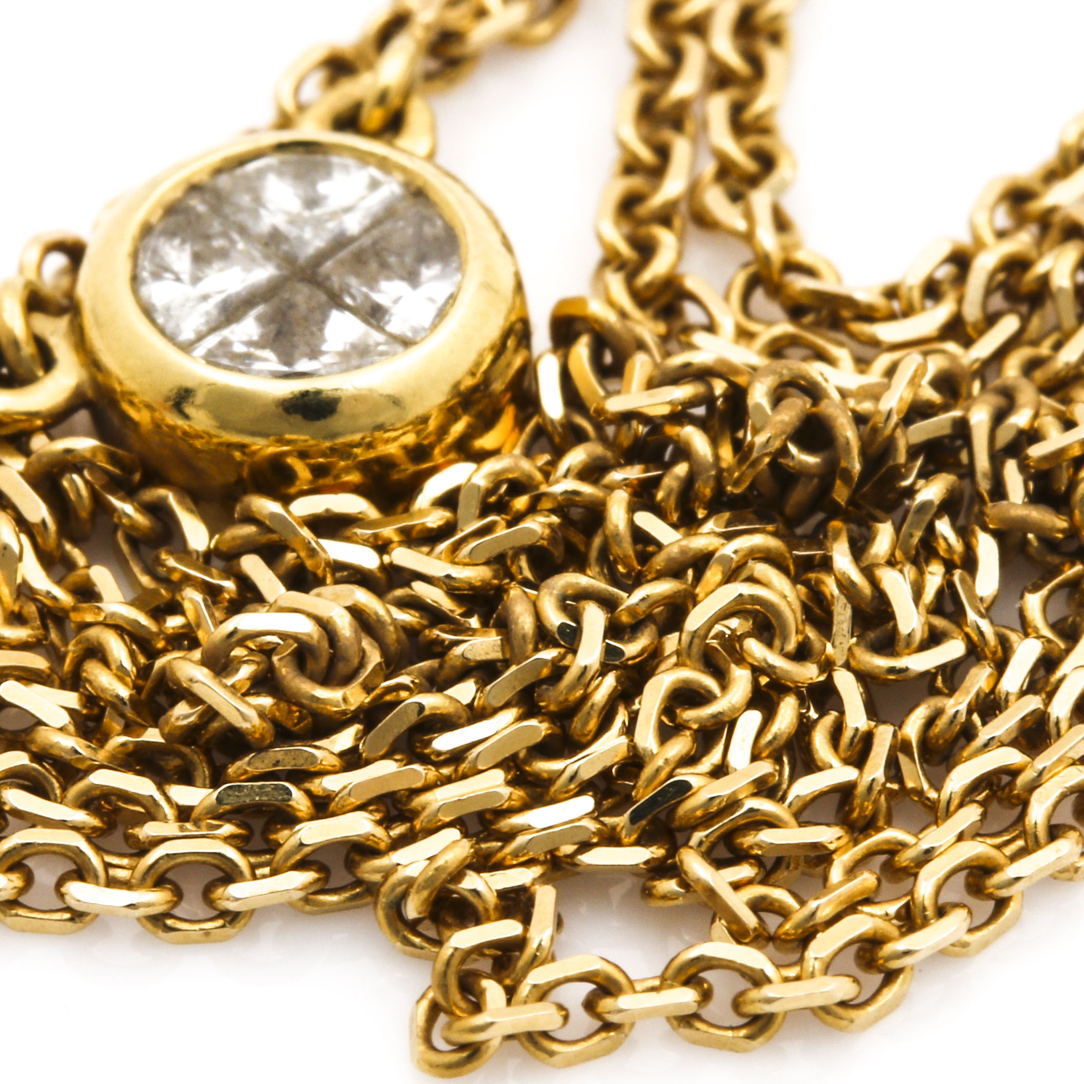 14K and 18K Yellow Gold Diamond Necklace