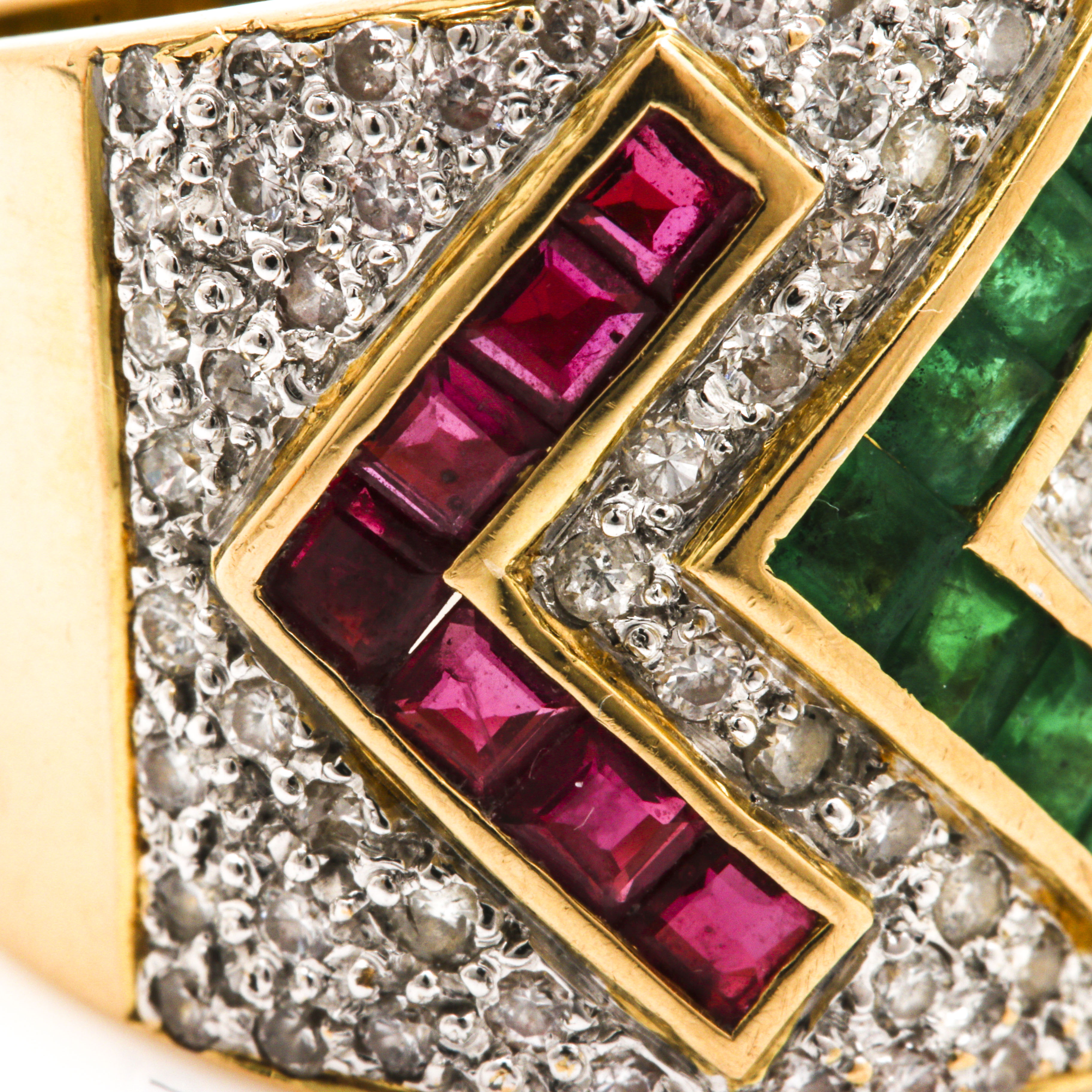 18K Yellow Gold Gemstone and 0.96 CTW Diamond Ring