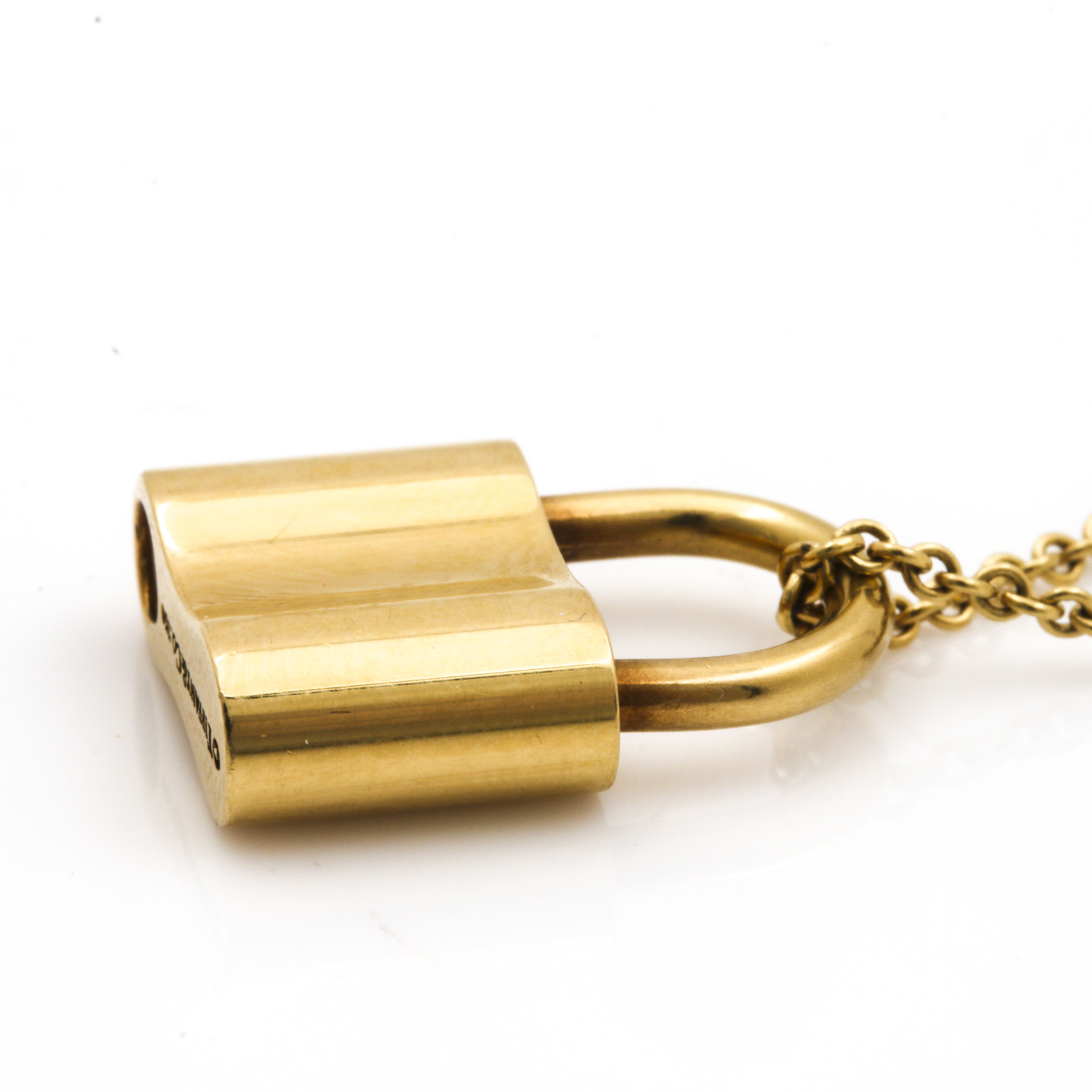 Tiffany & Co. 18K Yellow Gold Lock Pendant Necklace