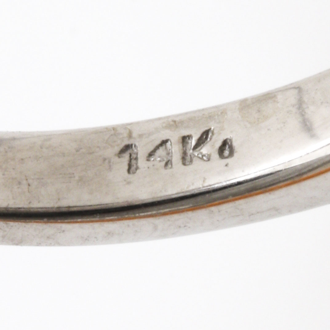 14K White Gold Blue Sapphire and Diamond Bypass Ring