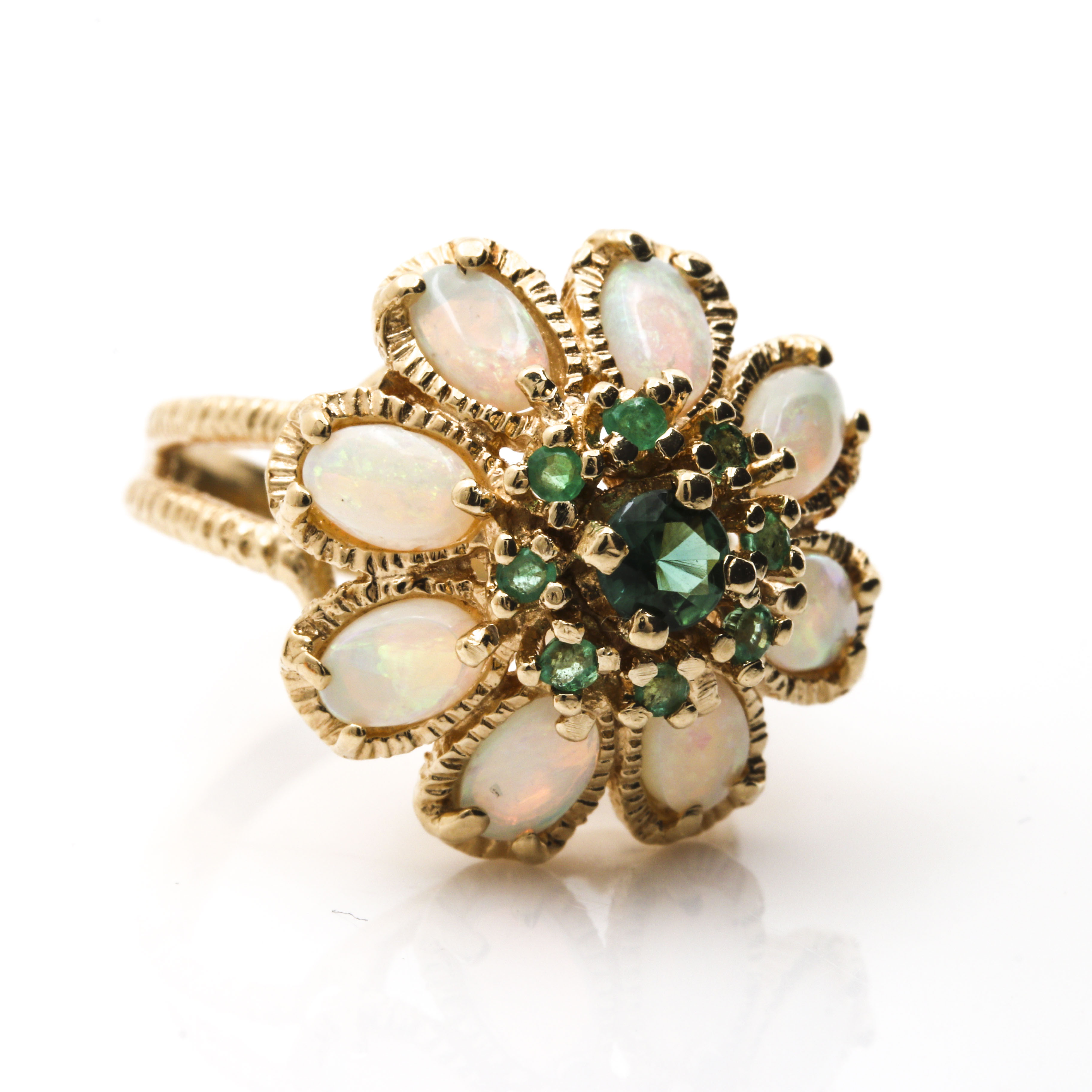 14K Yellow Gold Gemstone Princess Ring