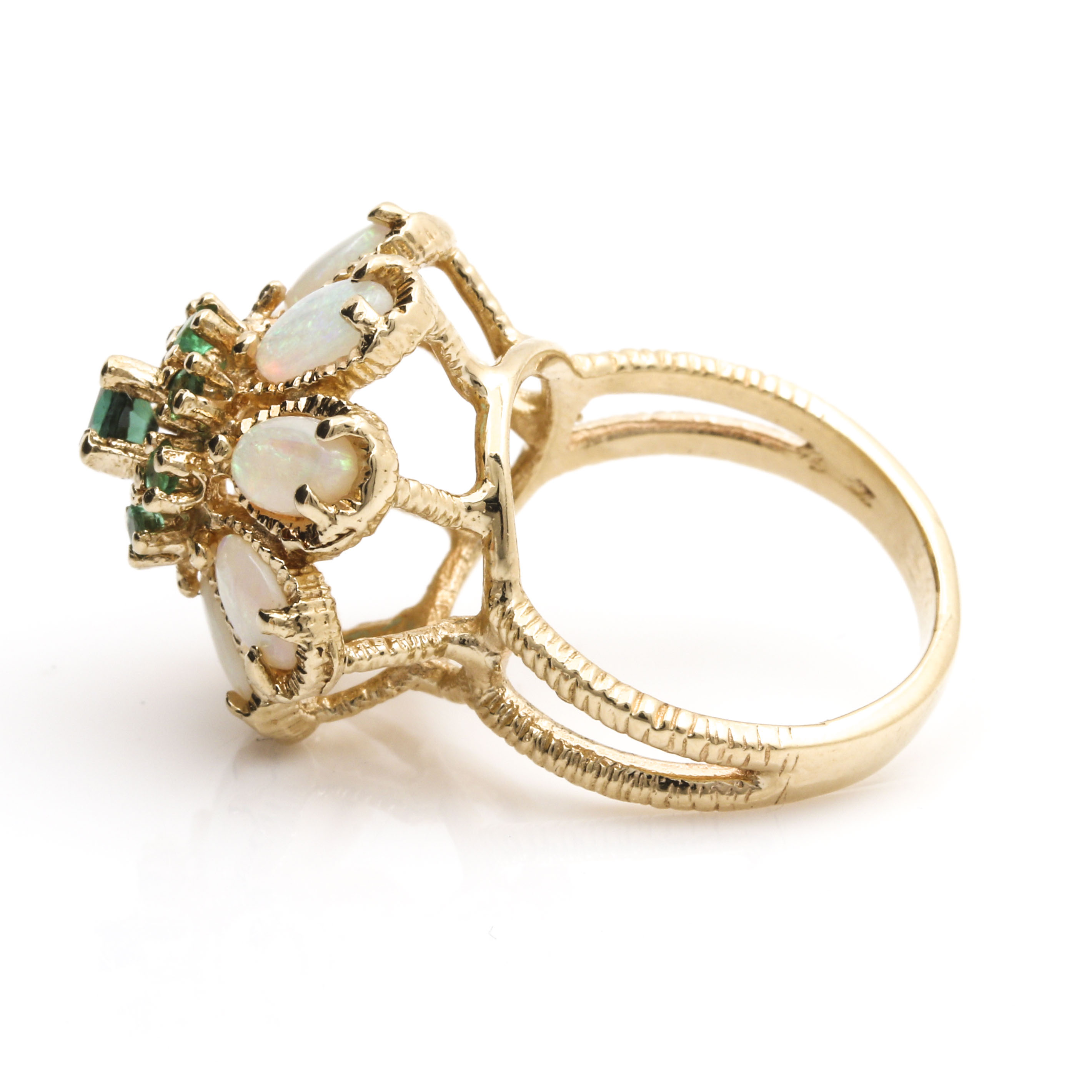 14K Yellow Gold Gemstone Princess Ring