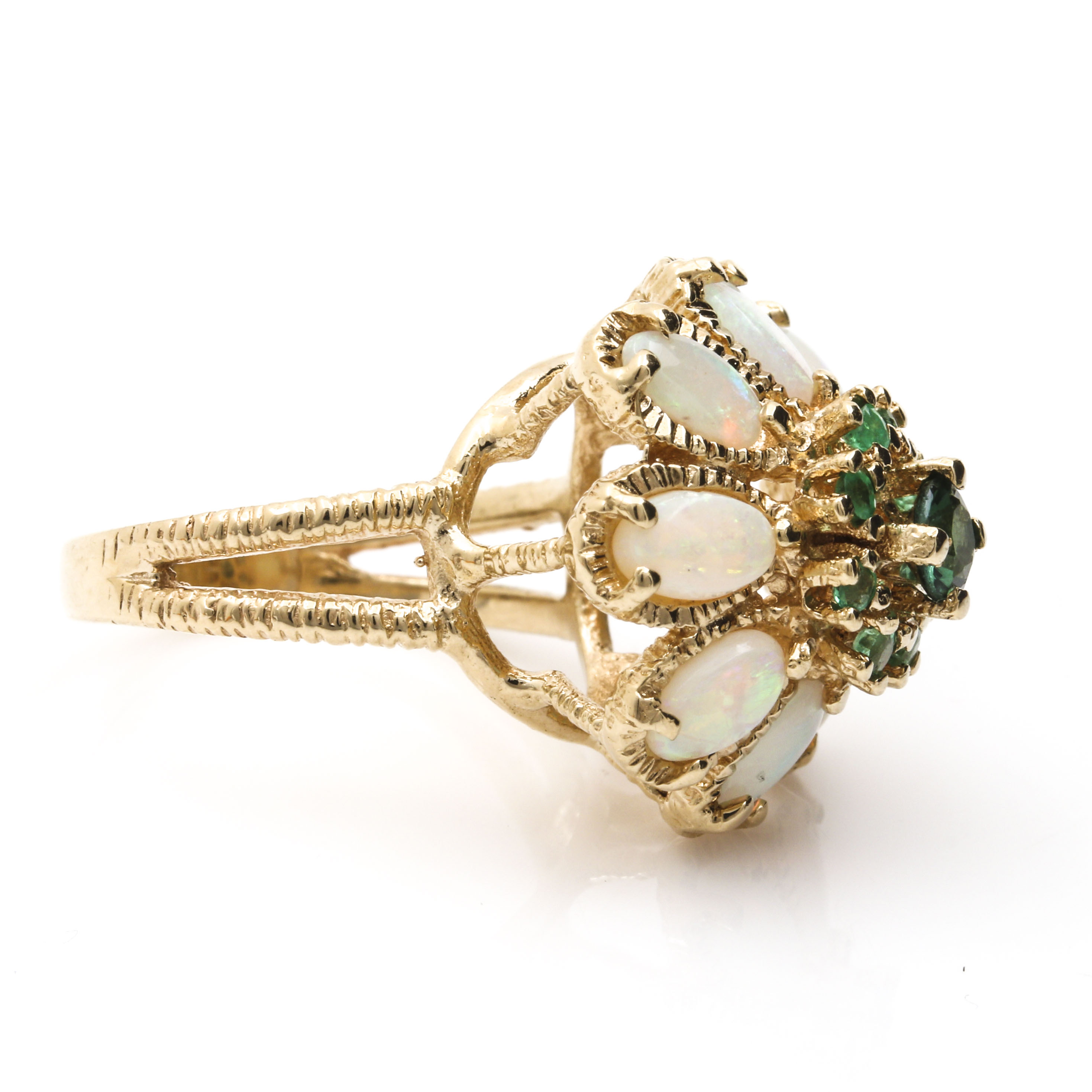 14K Yellow Gold Gemstone Princess Ring