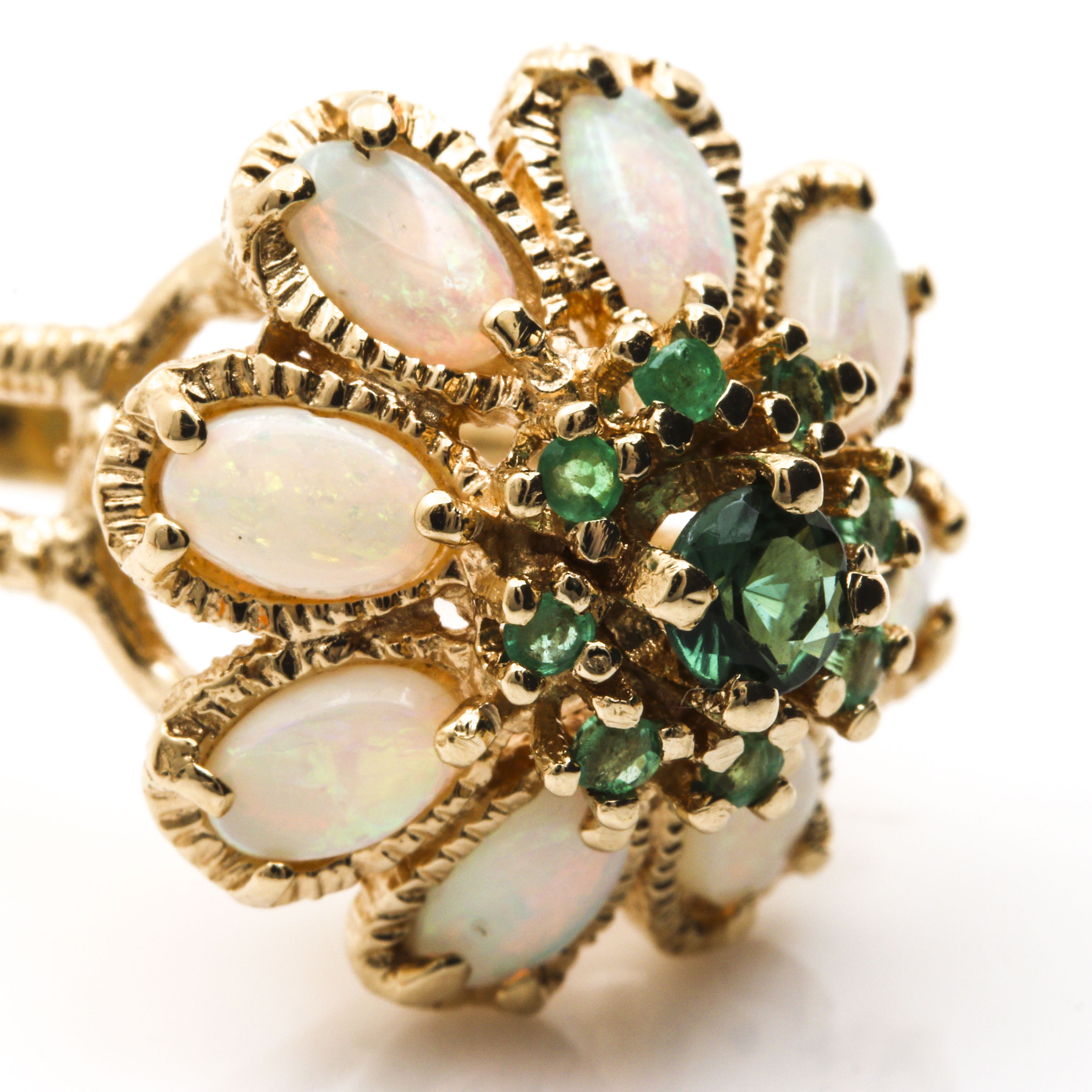 14K Yellow Gold Gemstone Princess Ring