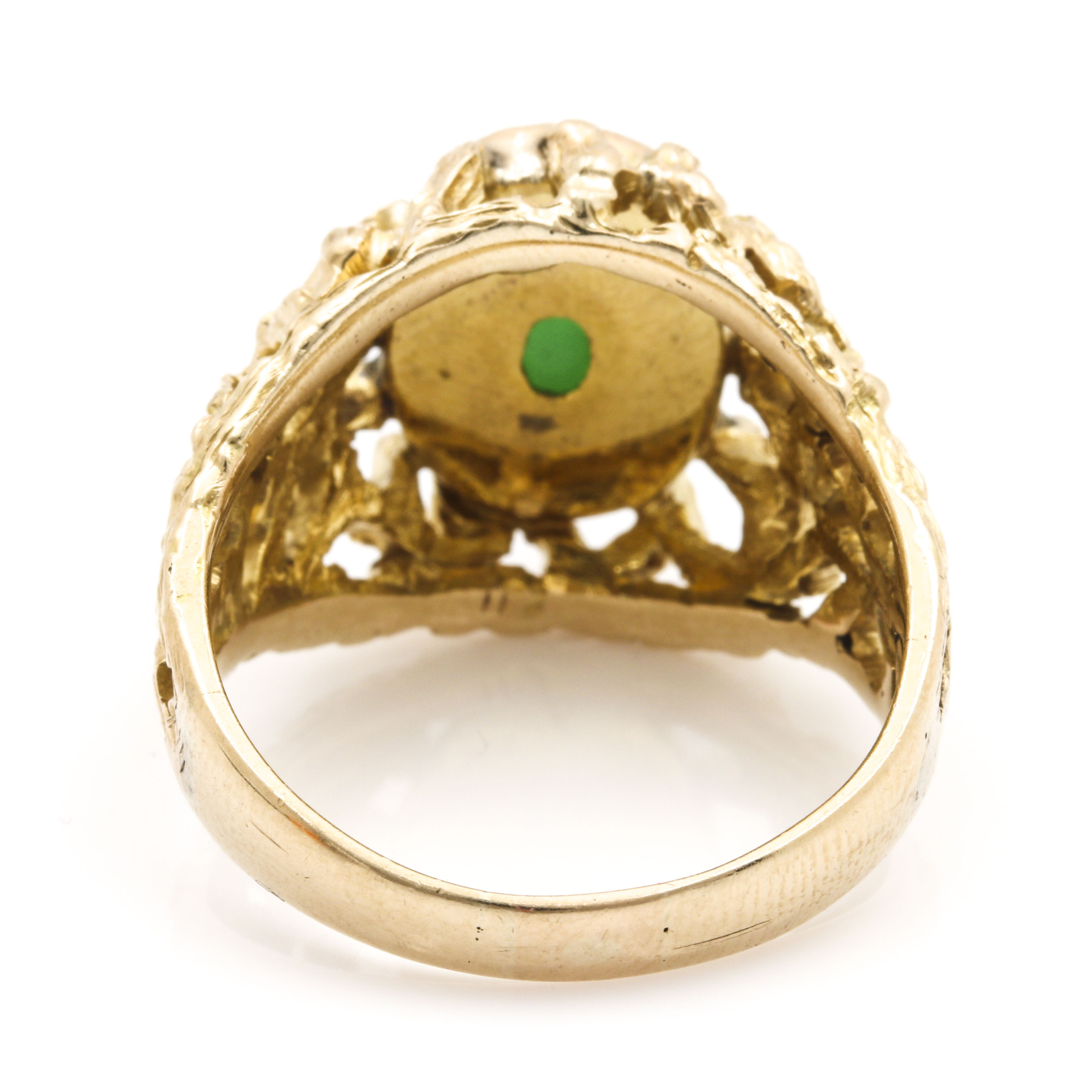 14K Yellow Gold Jadeite Dome Ring