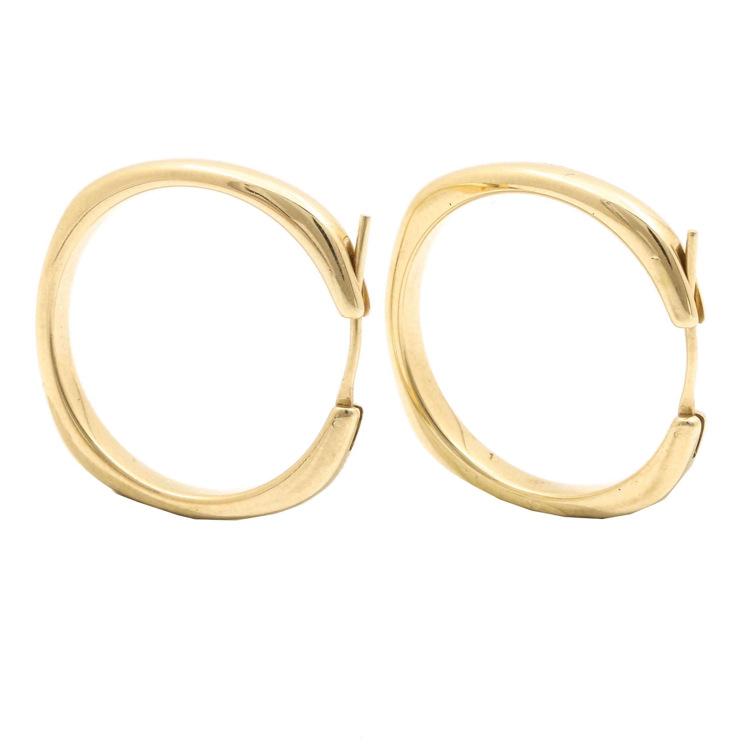 Tiffany & Co. 18K Yellow Gold Square Cushion Hoop Earrings