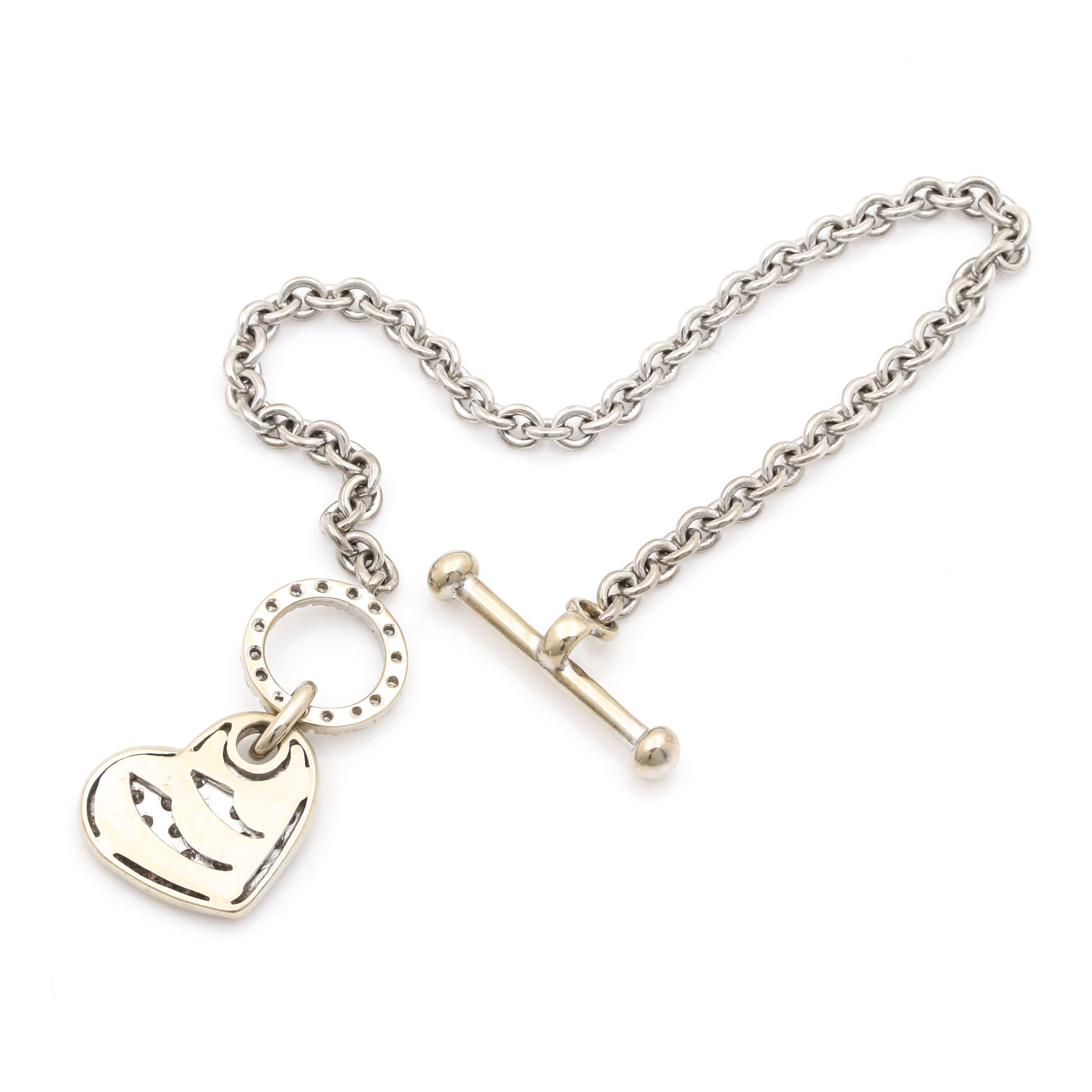 18K White Gold 1.25 CTW Diamond Heart Bracelet