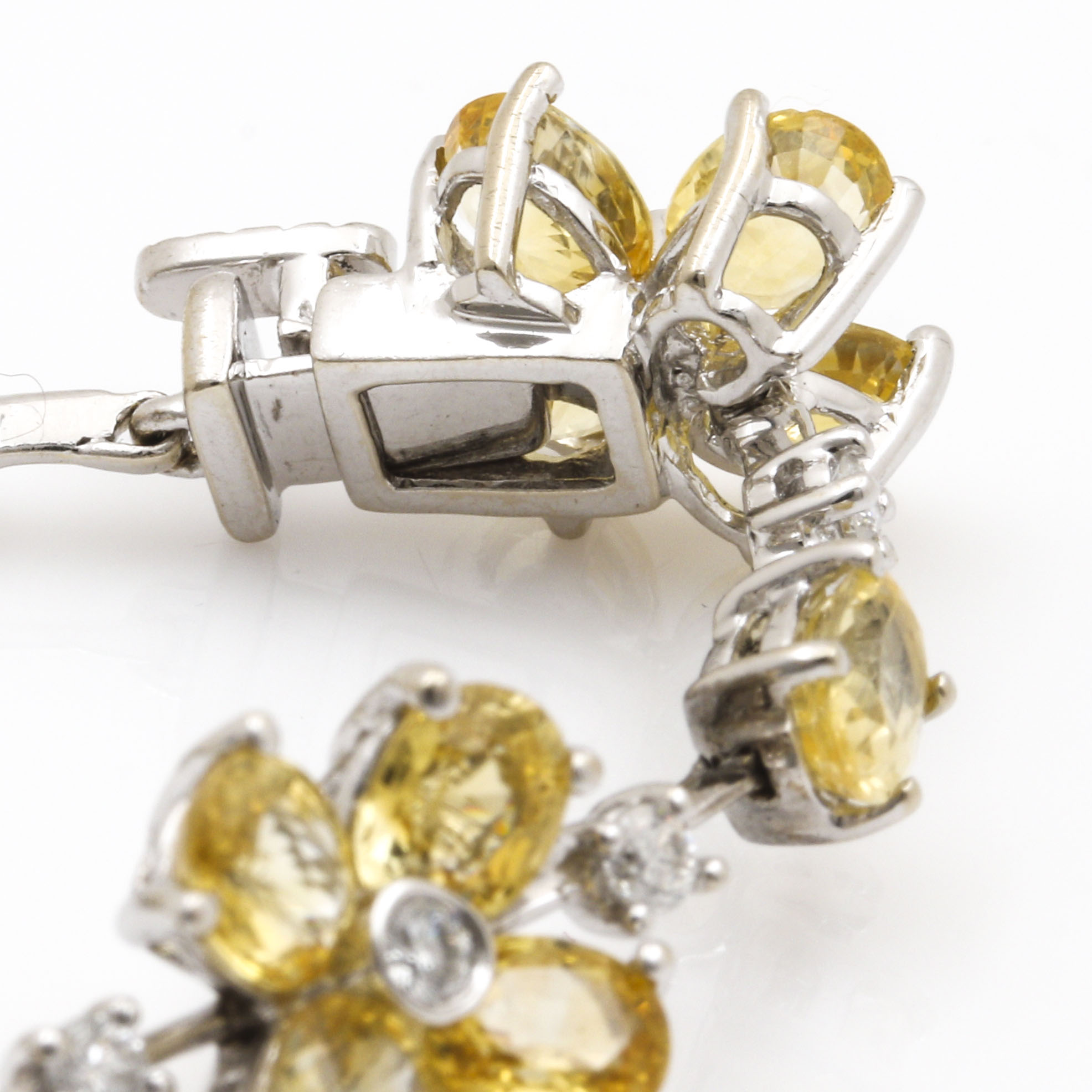 18K White Gold Fancy Yellow Sapphire and Diamond Bracelet