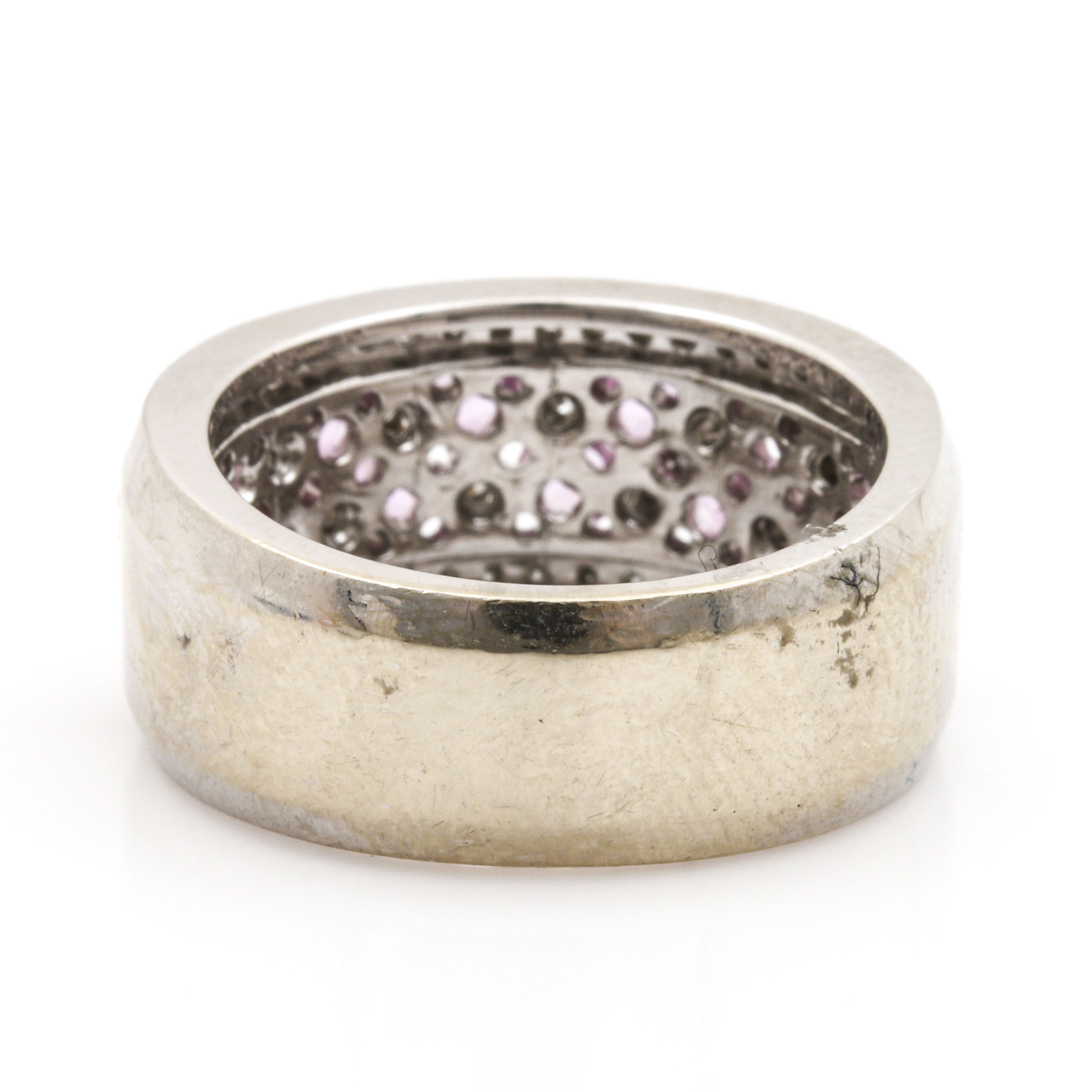 EFFY 14K White Gold Fancy Pink Sapphire and Diamond Ring