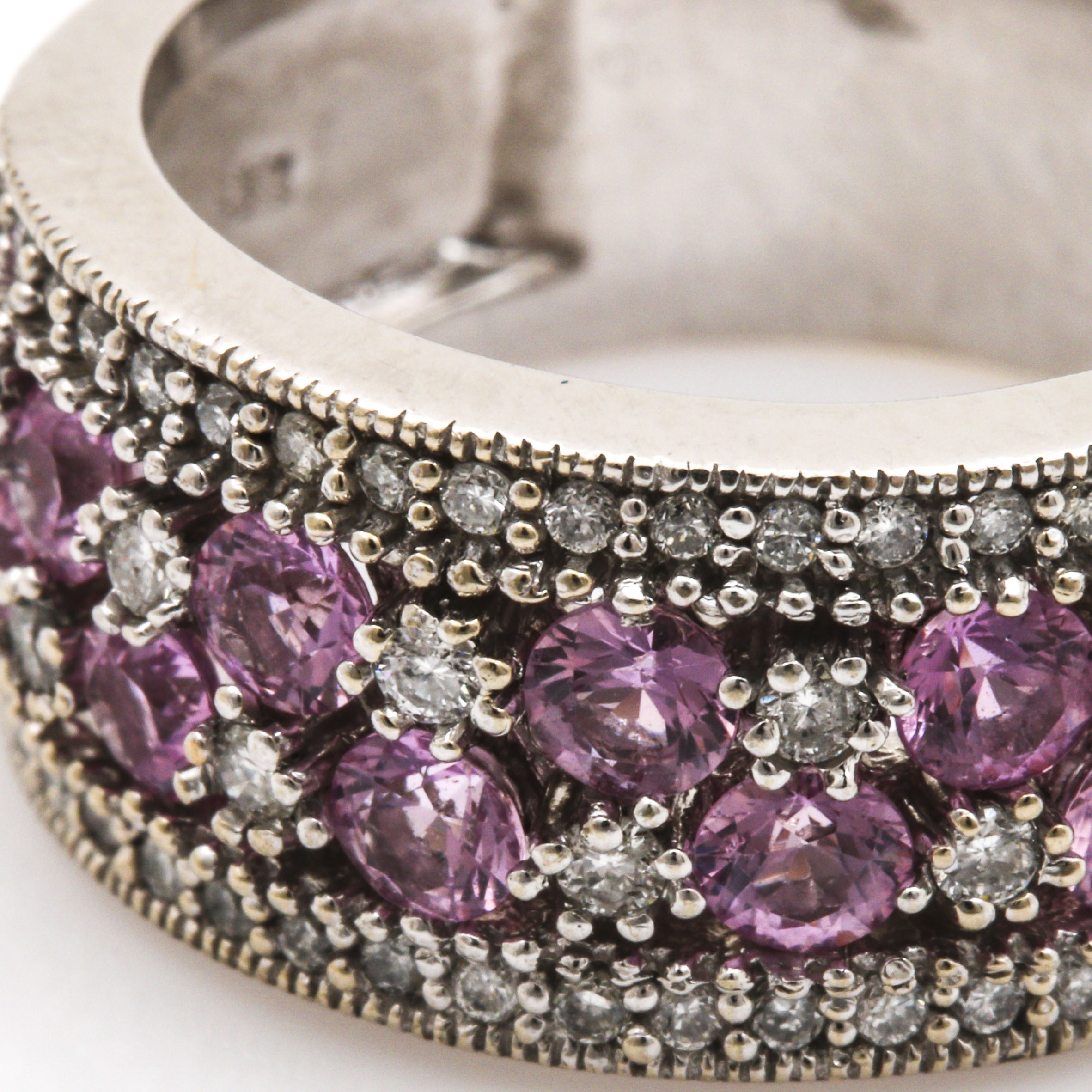 EFFY 14K White Gold Fancy Pink Sapphire and Diamond Ring