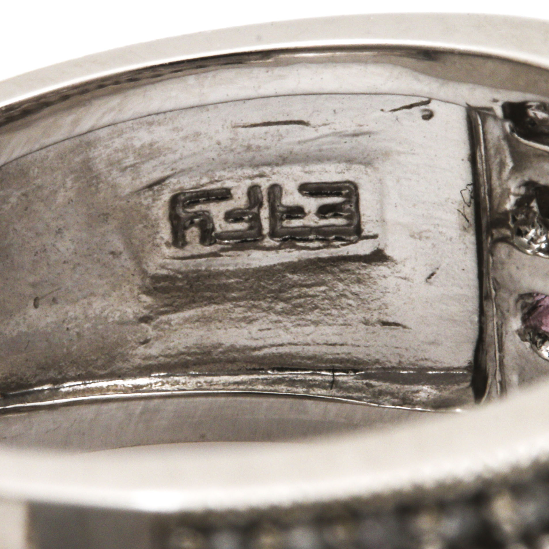 EFFY 14K White Gold Fancy Pink Sapphire and Diamond Ring