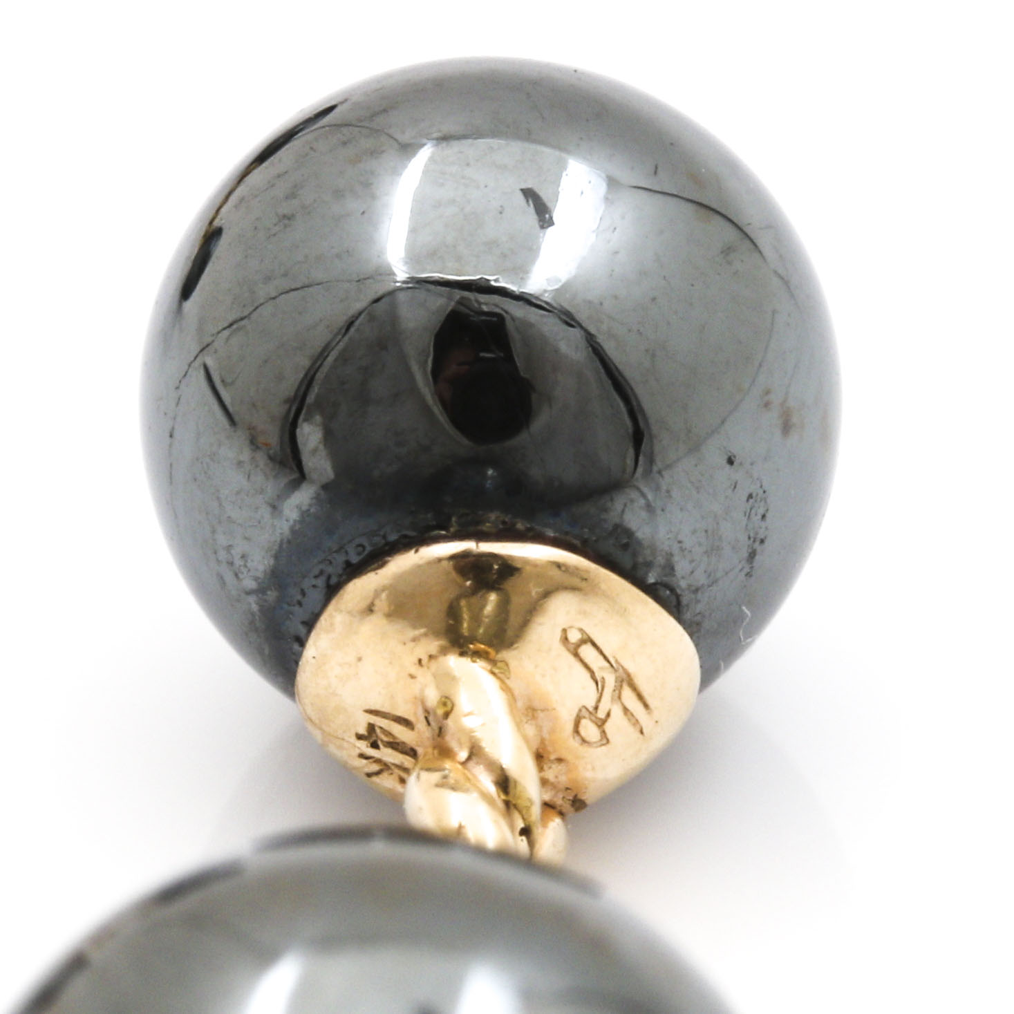 14K Yellow Gold Hematite Cufflinks