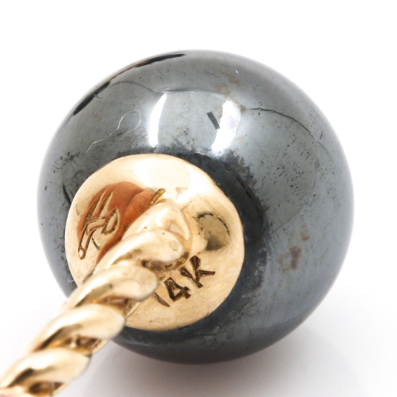 14K Yellow Gold Hematite Cufflinks